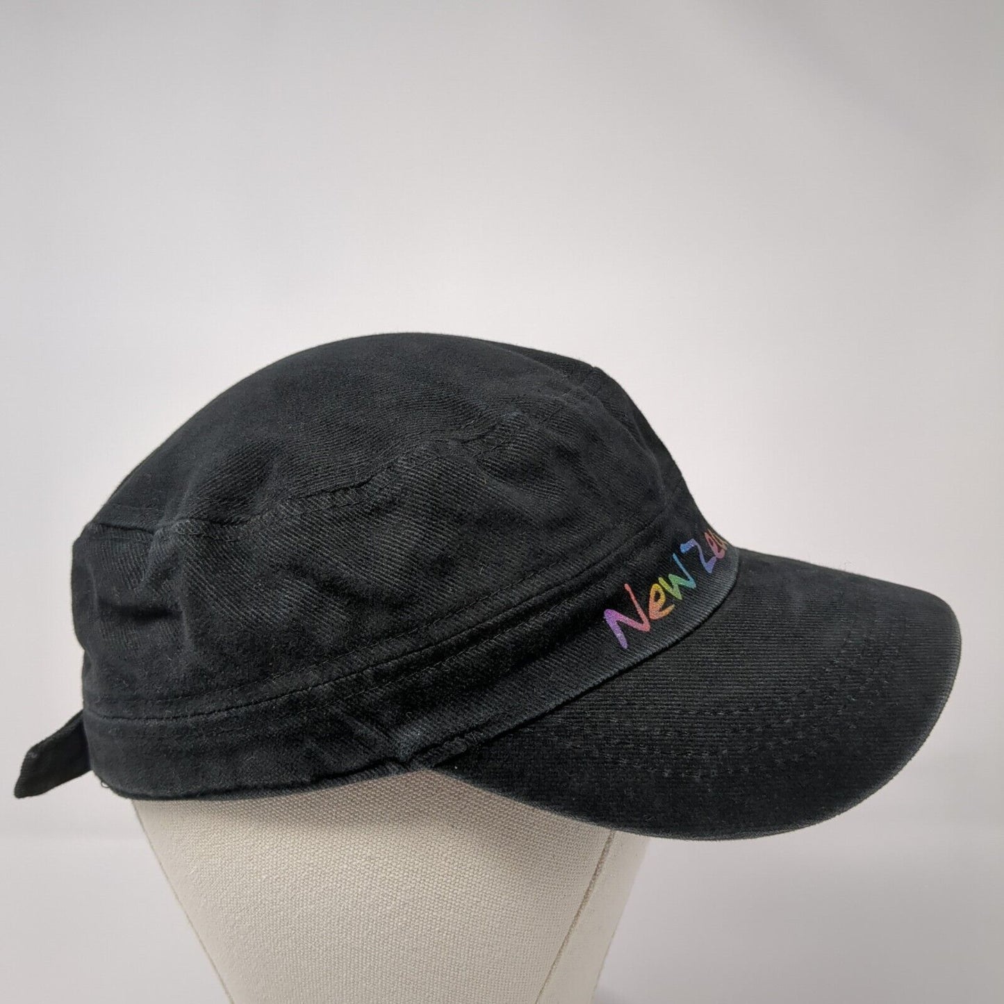 New Zealand Slideback Cadet Army Cap Black One Size Adjustable Cotton Prokiwi