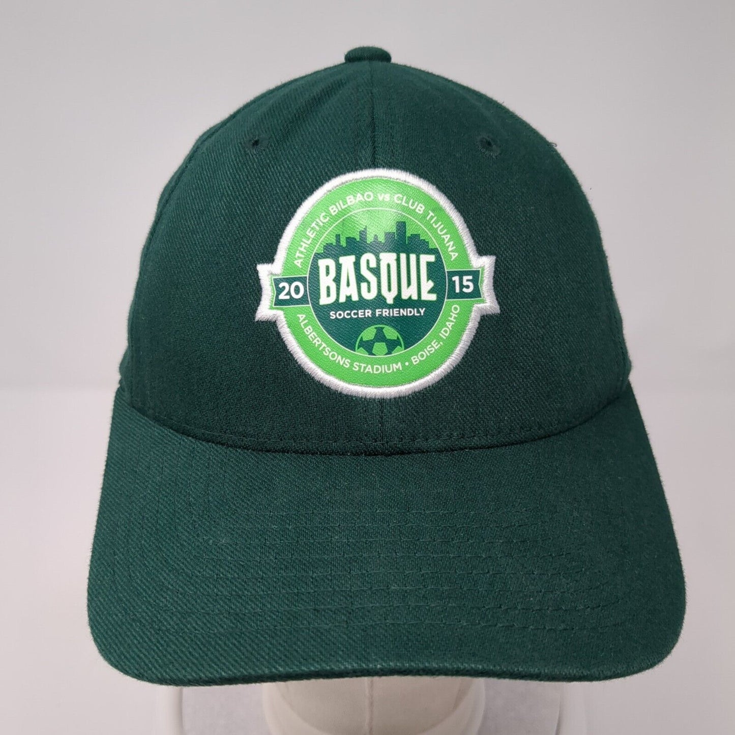 Basque Soccer Friendly 2015 Fitted Hat Green XS-S Solid Embroidered