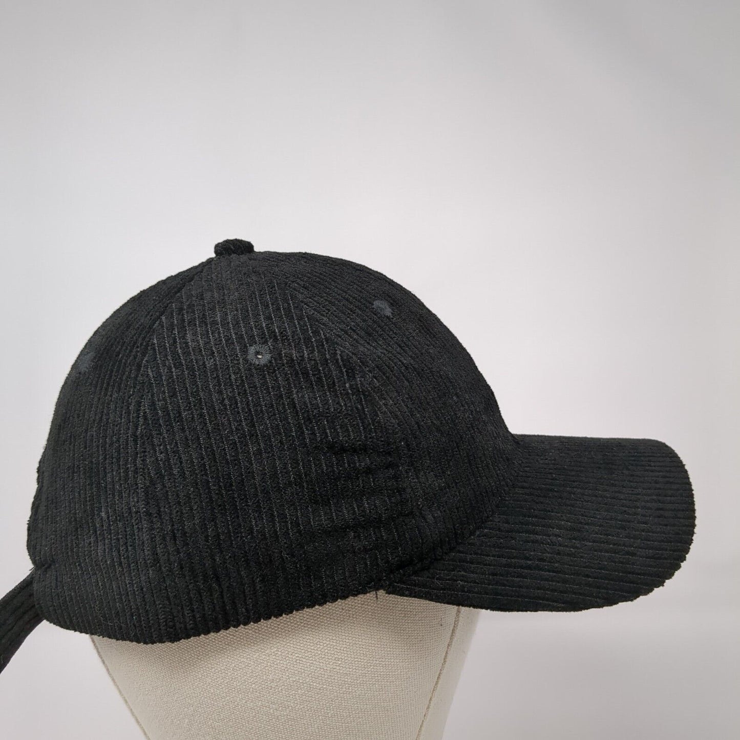 Unbranded Slideback Hat Black One Size Solid Adjustable Blank Corduroy