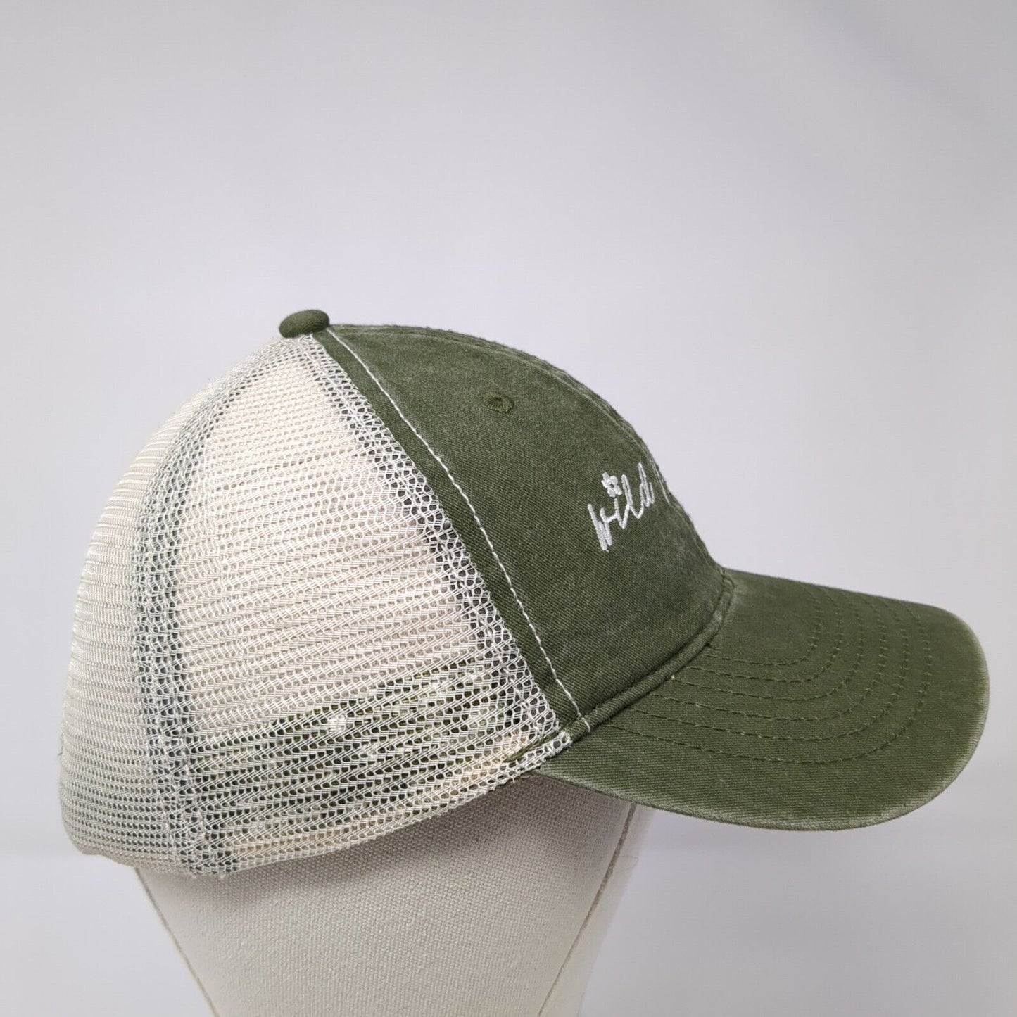 Wild Flower Slideback Trucker Hat Green One Size Adjustable Mesh Back 6 Panel