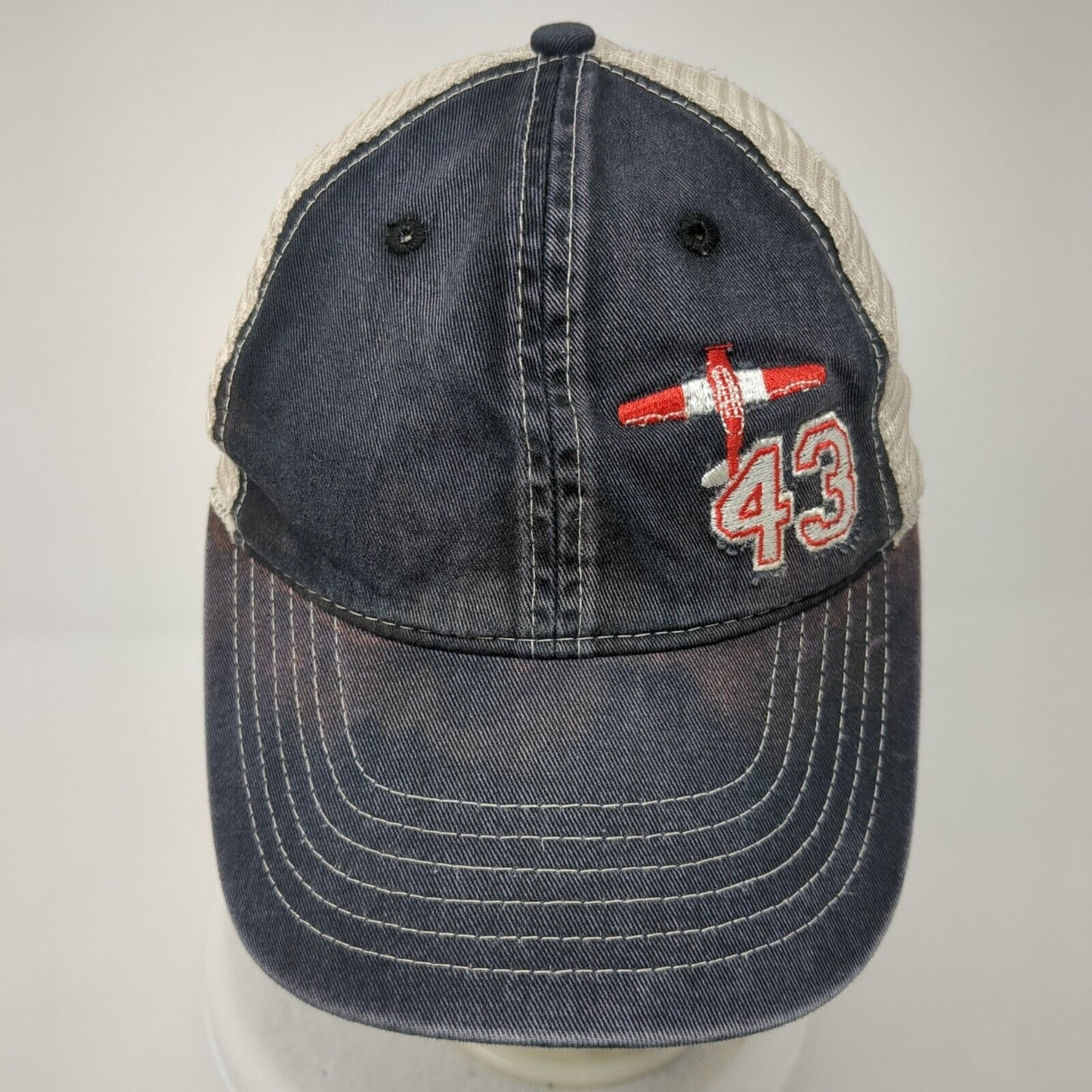 43 Snapback Trucker Hat Blue OS Adjustable Embroidered Mesh Back Comfort Colors