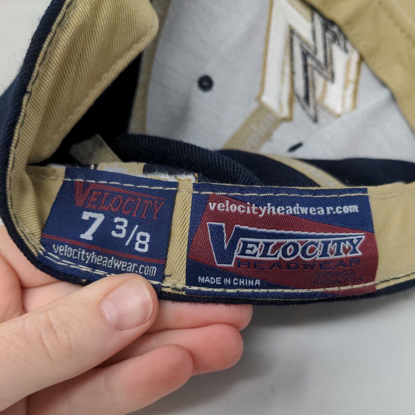 Velocity Men's Fitted Hat Blue Size 7 3/8 Embroidered Legacy Lightning Logo