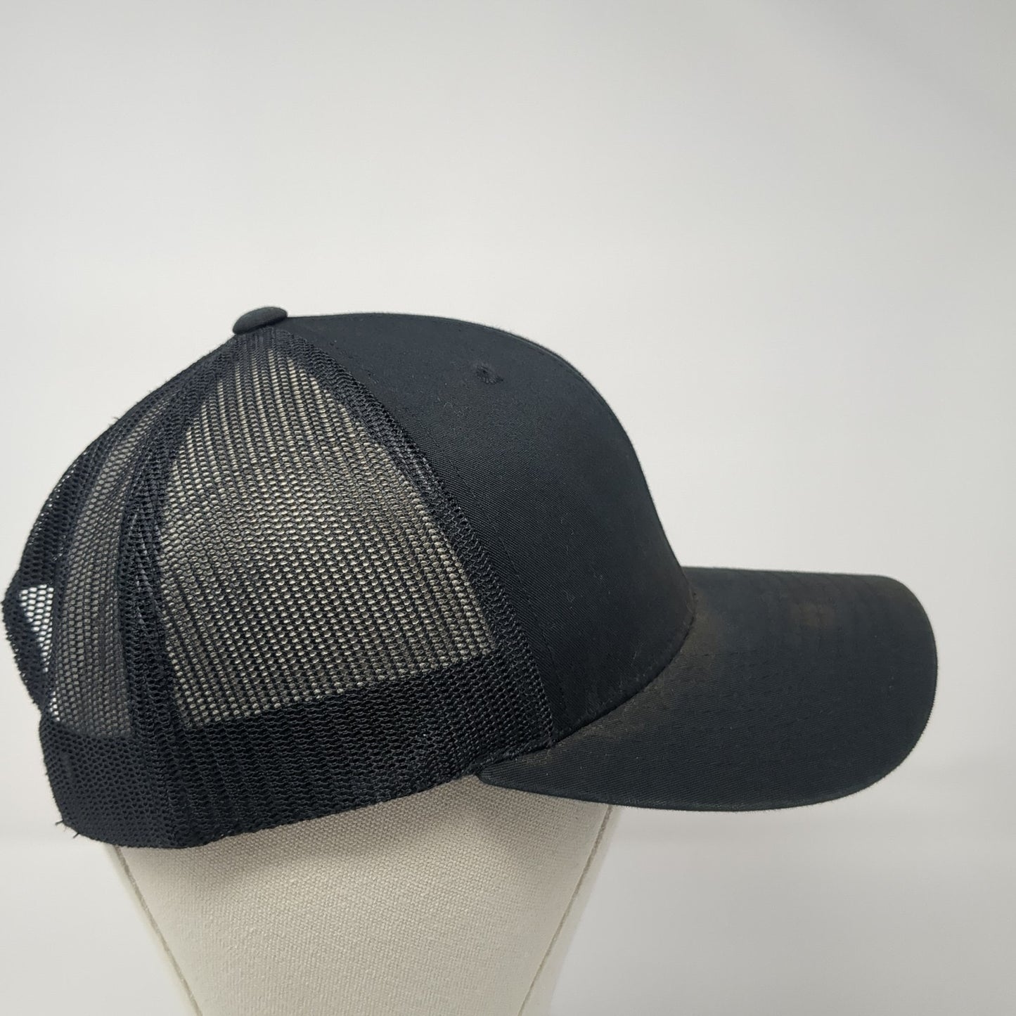Trojan Laurel Snapback Trucker Hat Black One Size Adjustable Mesh Back Yupoong