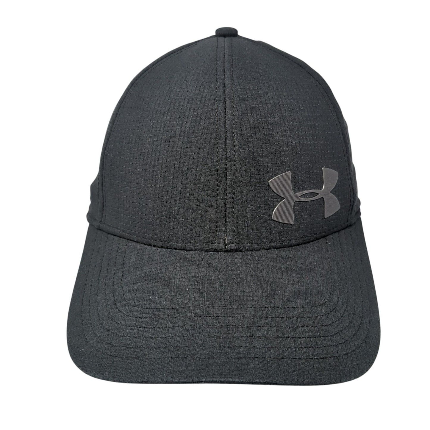 Under Armour Fitted Hat Black One Size Lightweight Emblem Logo 6 Panel