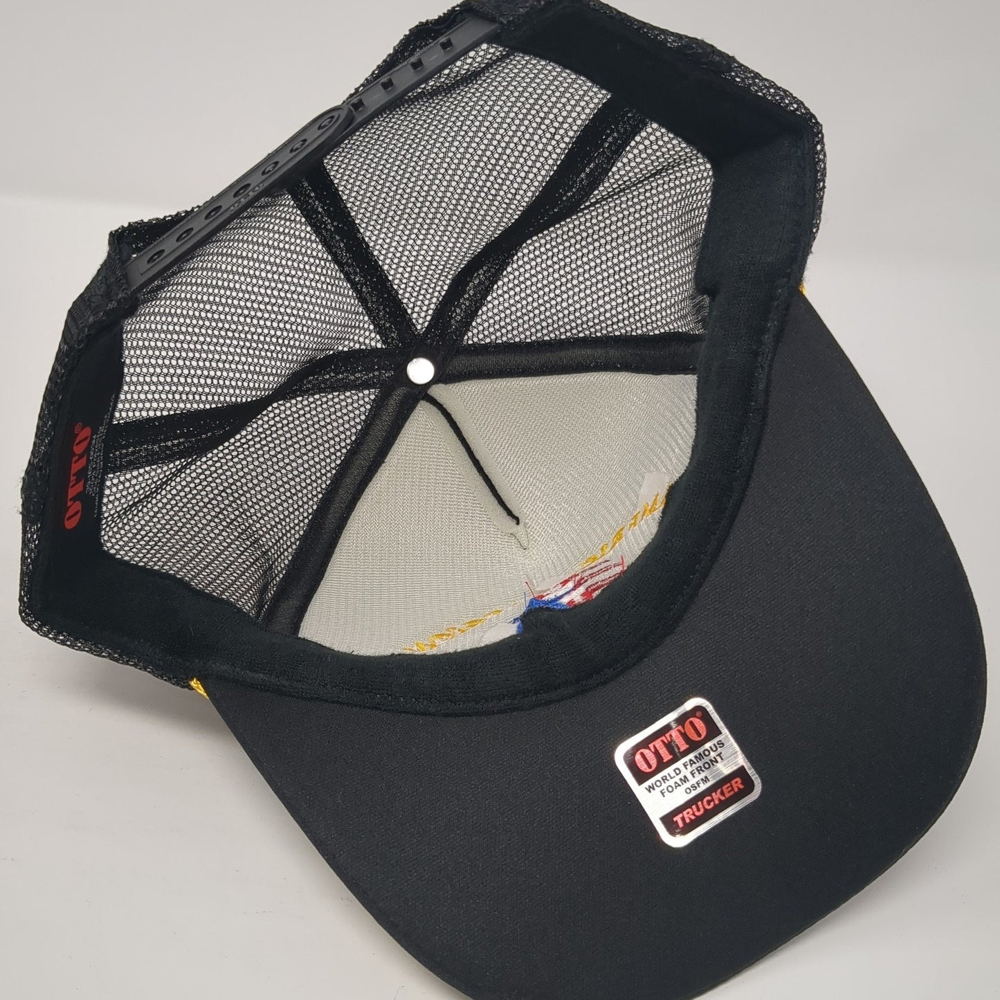 American Legion Trucker Hat Black One Size Adjustable Mesh Back 6 Panel Otto