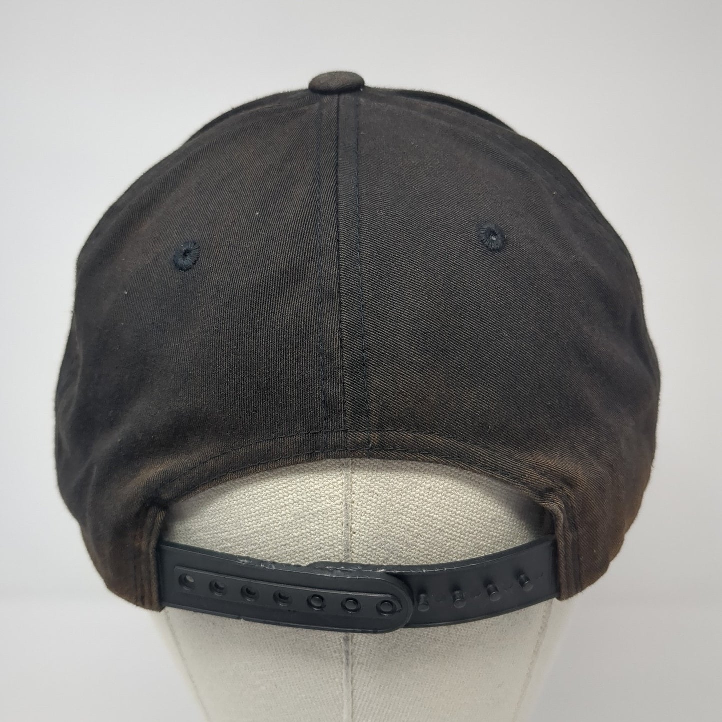 Volcom Snapback Hat Black One Size Adjustable Embroidered Vented Holes 6 Panel