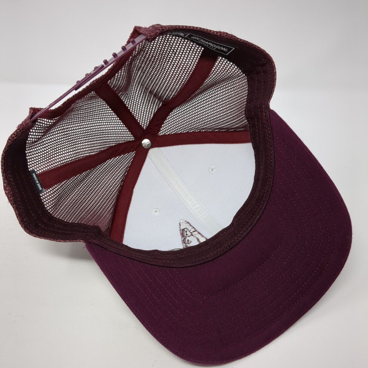 Aae's Snapback 112 Trucker Hat Red One Size Adjustable Mesh Back Richardson