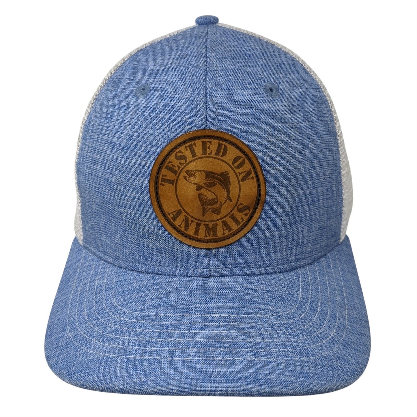 Tested on Animals Trucker Hat Blue One Size Adjustable Mesh Arcadian Outfitters