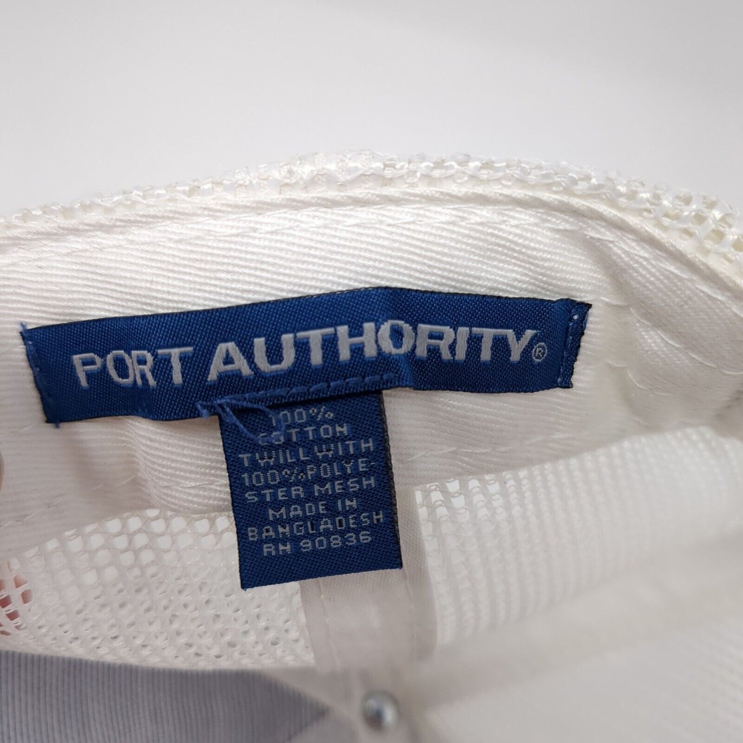 Fish Logo Snapback Mesh Back Trucker Hat Blue One Size Port Authority