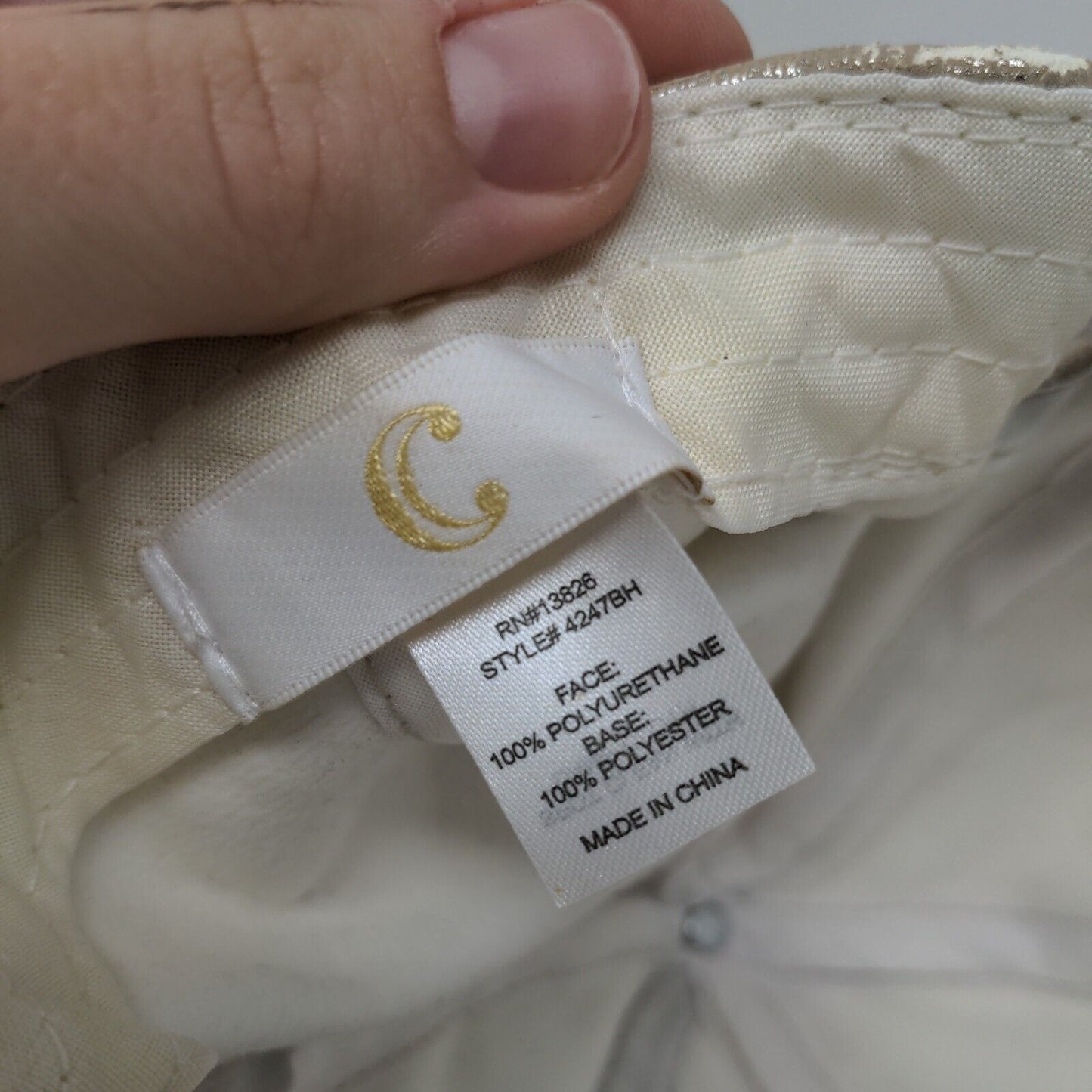 C Strapback Hat Tan One Size Adjustable Lightweight 6 Panel Blank