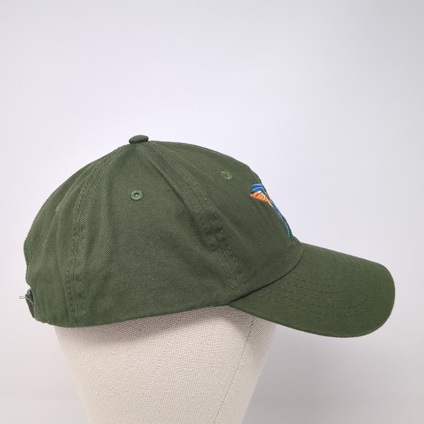 Hummingbird Slideback Hat Green One Size Adjustable Embroidered Dalix
