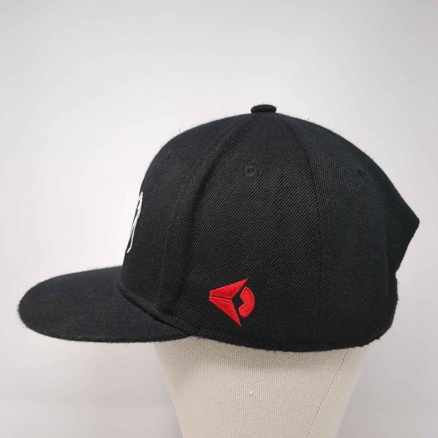 Bear Skeleton Snapback Hat Black One Size Adjustable Solid 6 Panel