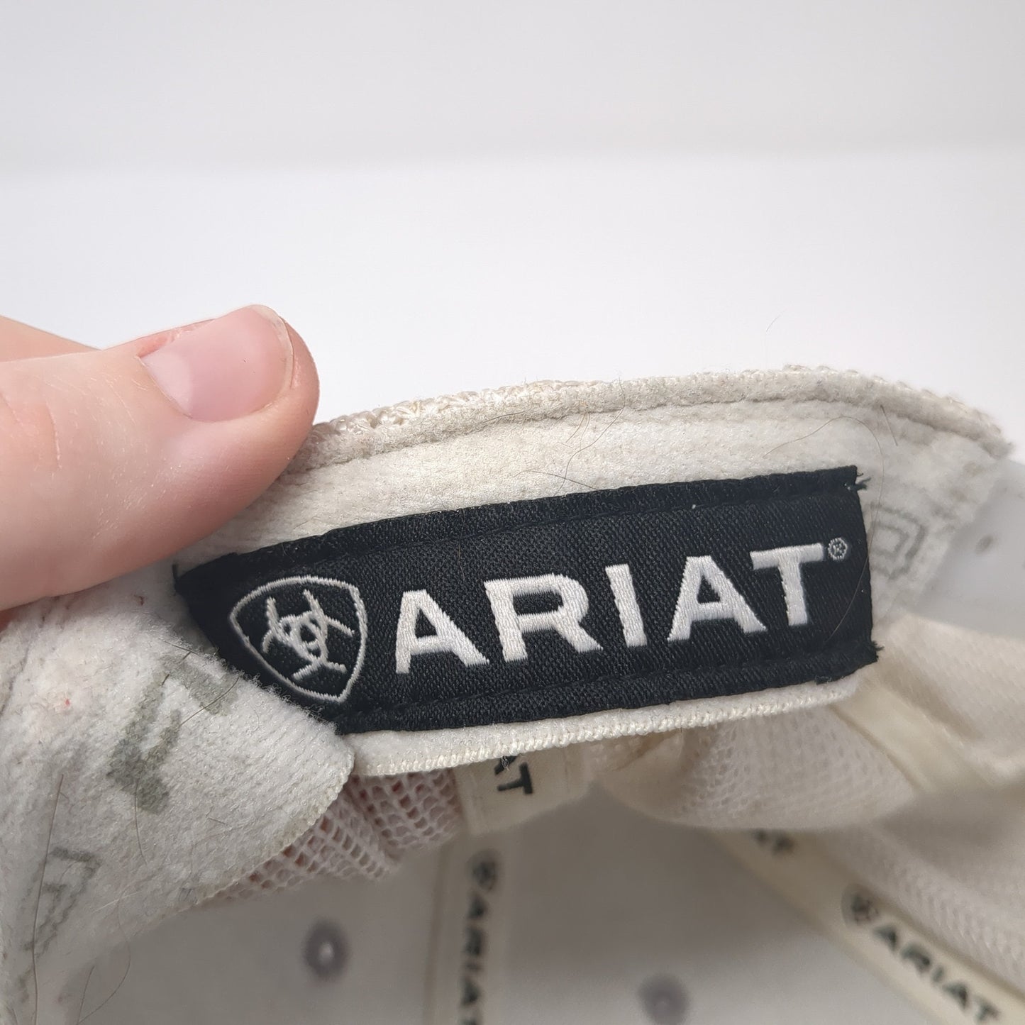 Ariat Logo Patch Snapback Trucker Hat Gray One Size Mesh Back Flexfit