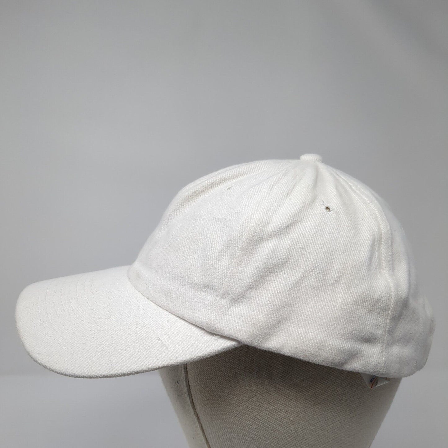 Nissun Slideback Hat White One Size Adjustable Vented Holes 6 Panel Blank