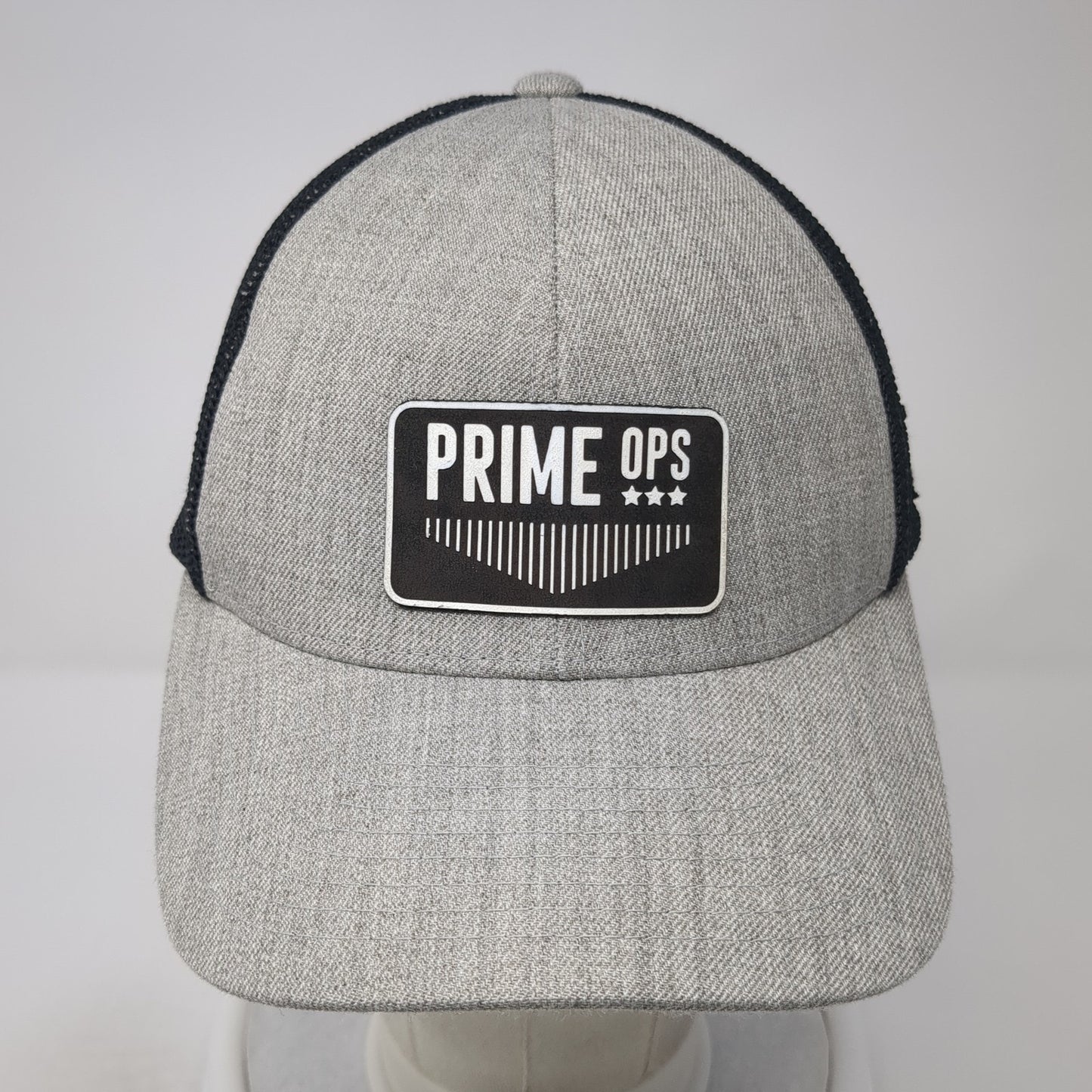 Prime Ops Snapback Trucker Hat Gray One Size Mesh Back Branded Bills