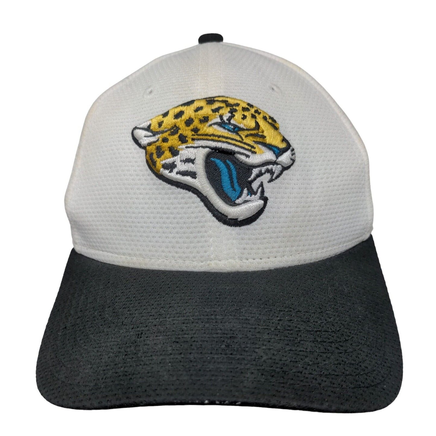 Jacksonville Jaguars NFL Fitted Hat White Black Size S-M New Era 39Thirty