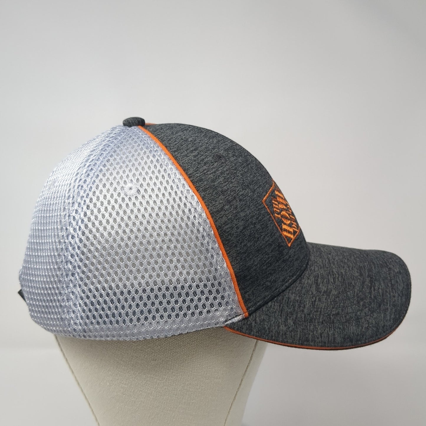 The Home Depot Strapback Hat Gray One Size Embroidered Team Depot