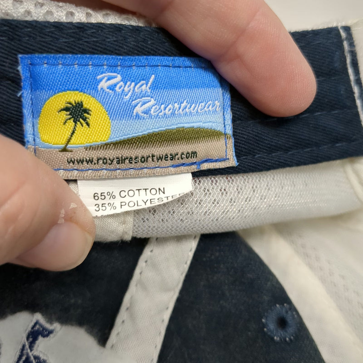 Royal Resortwear Baseball Cap Blue One Size Barbados Island Paradise Mesh Hat