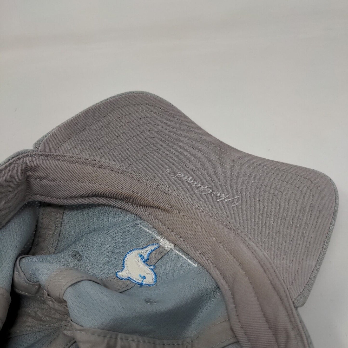 The Game Slideback Hat Gray OSFM Embroidered DS DMF8 Shark Logo Nylon Blend