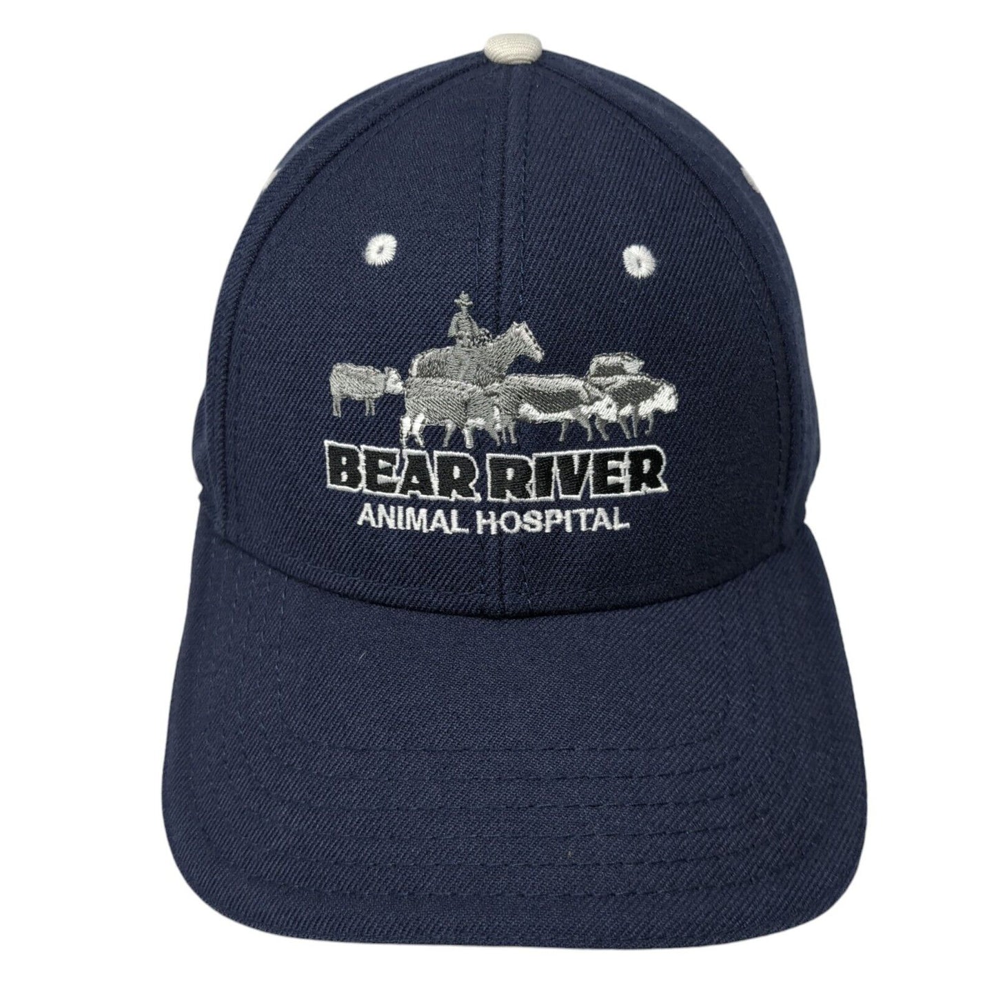 Bear River Animal Hospital Strapback Hat Blue OS Adjustable Embroidered Otto