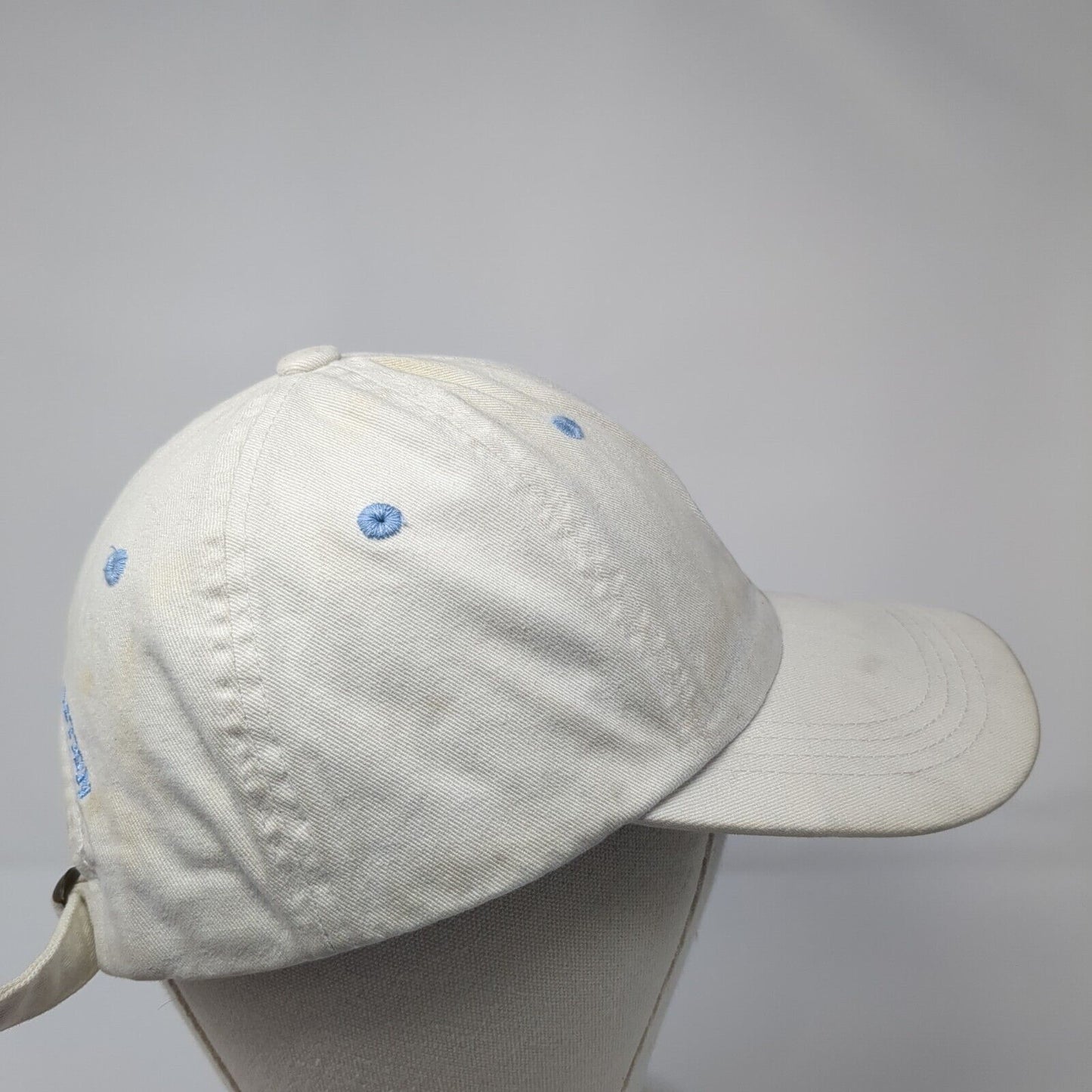 Fraternity Collection Slideback Hat White One Size Adjustable Embroidered Cotton