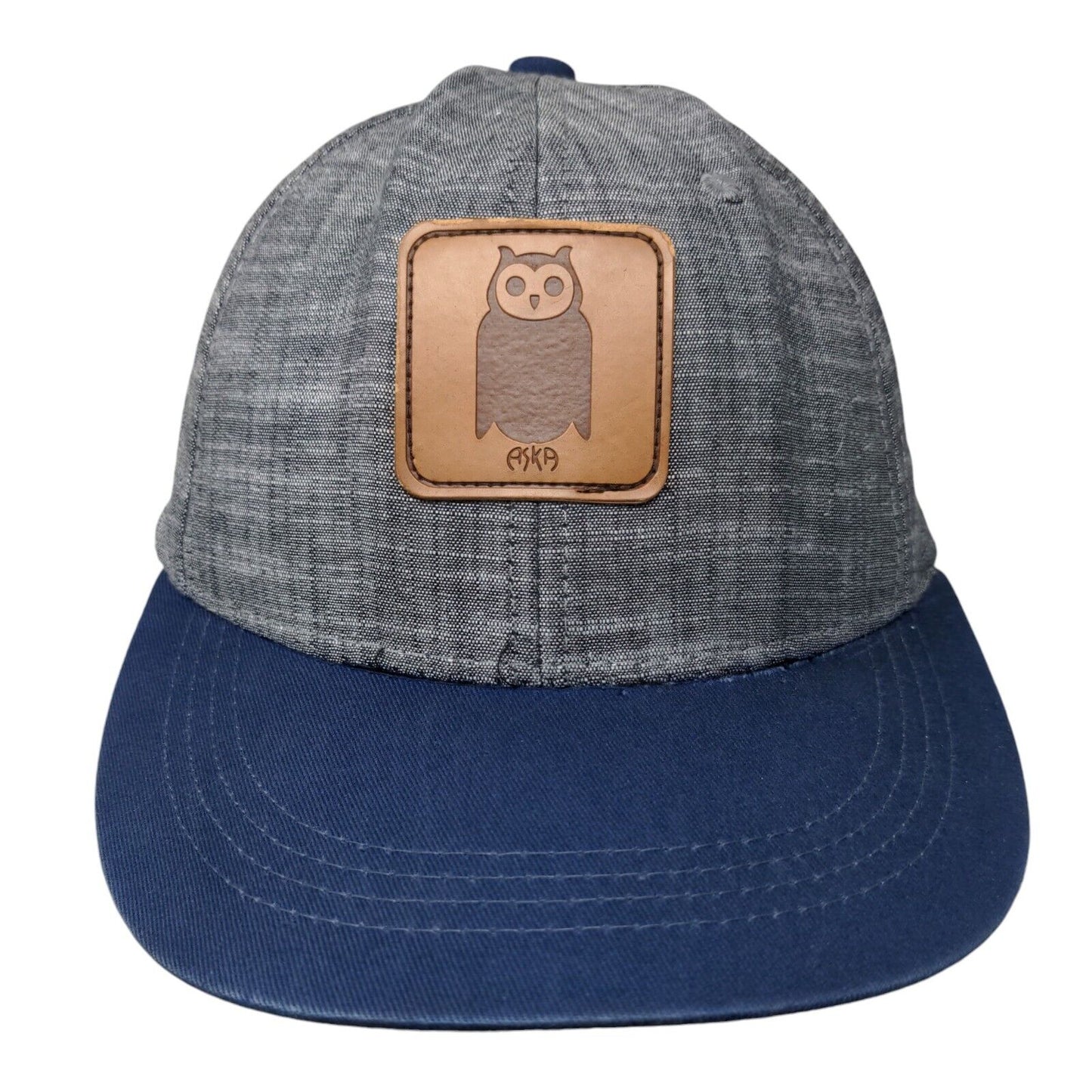 Arka Owl Slideback Hat Multi OSFA Colorblock Leather Patch 6 Panel