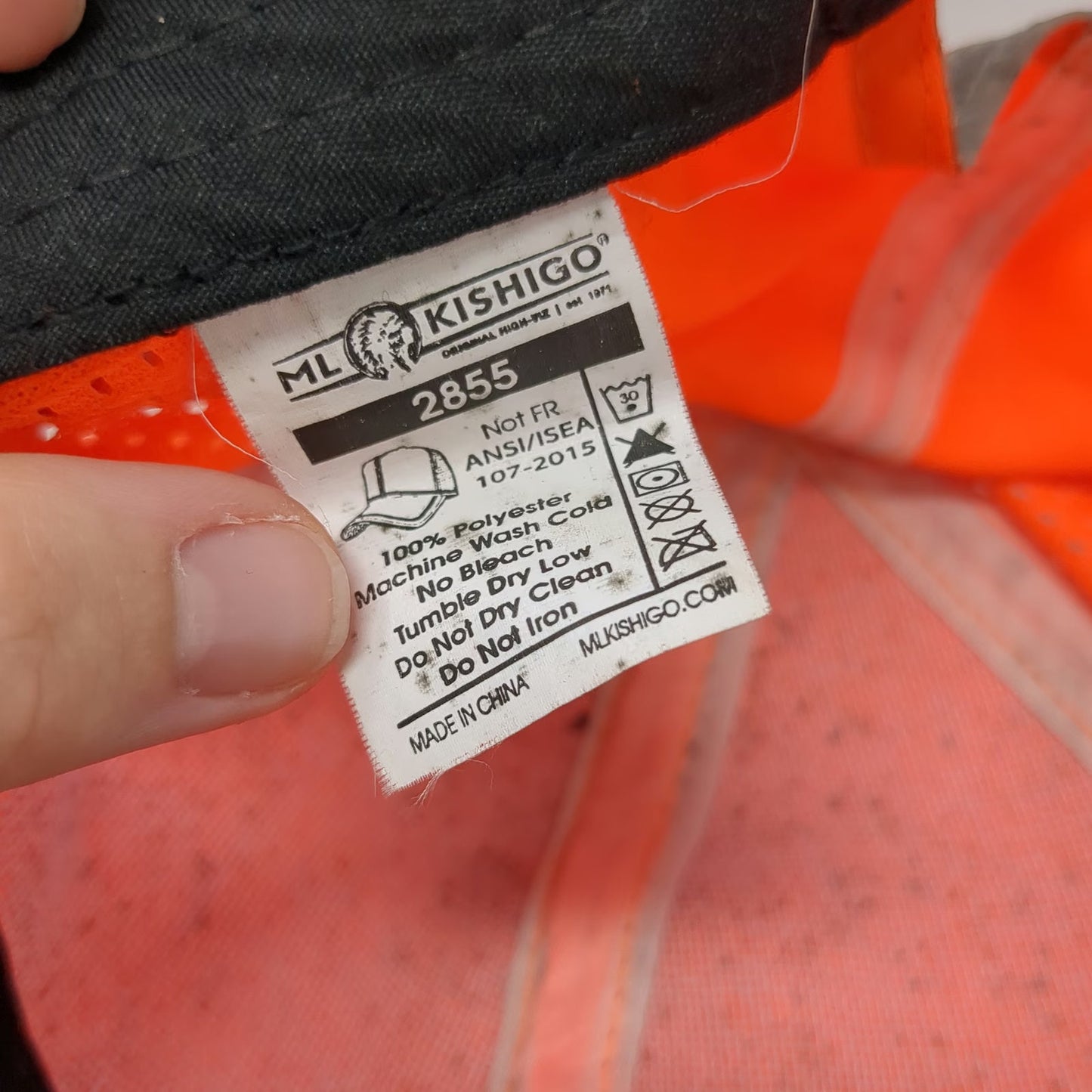 ML Kishigo Orange Baseball Cap One Size Reflective Tape Mesh Safety High Vis Hat