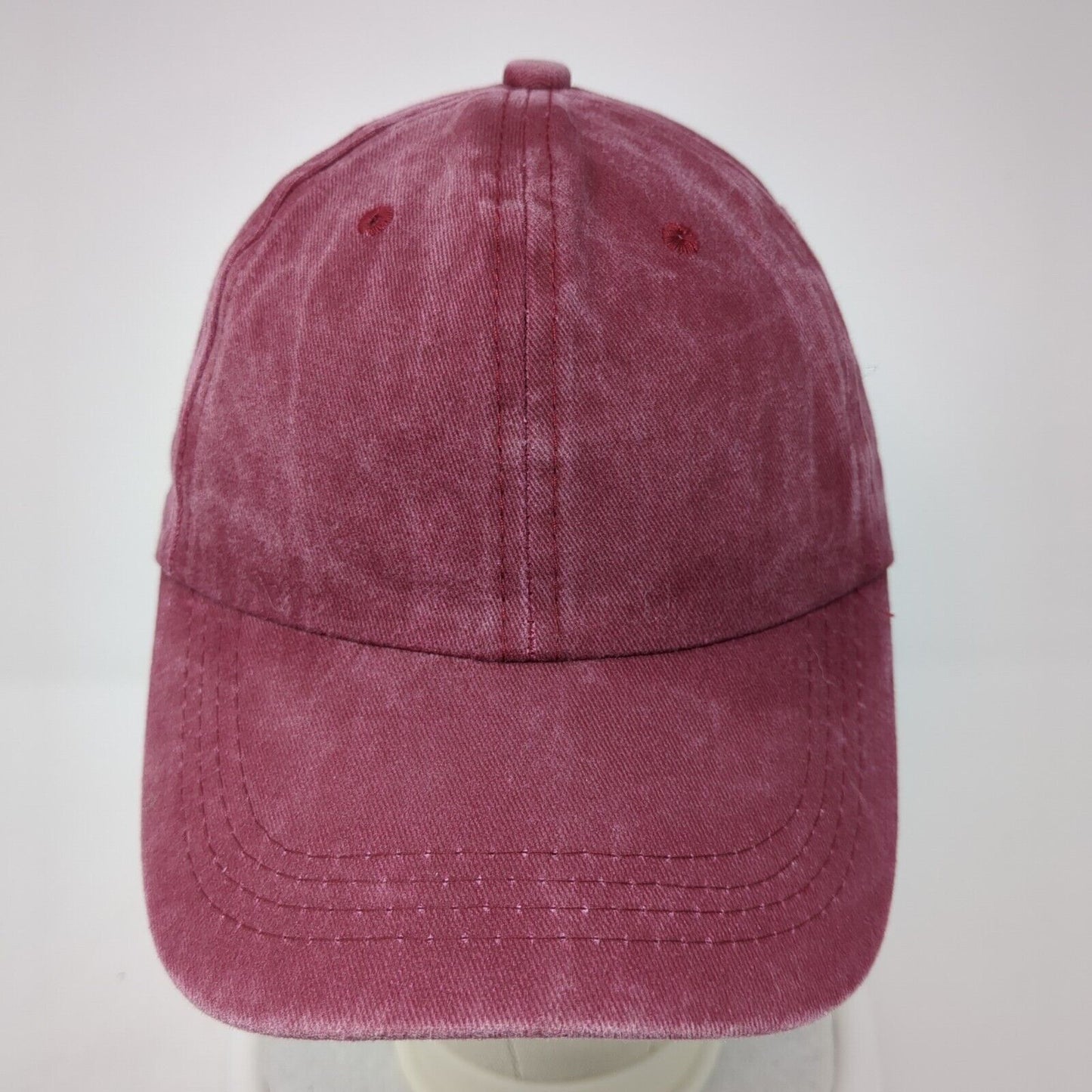 Unbranded Slideback Hat Red One Size Adjustable Vented Holes 6 Panel Blank