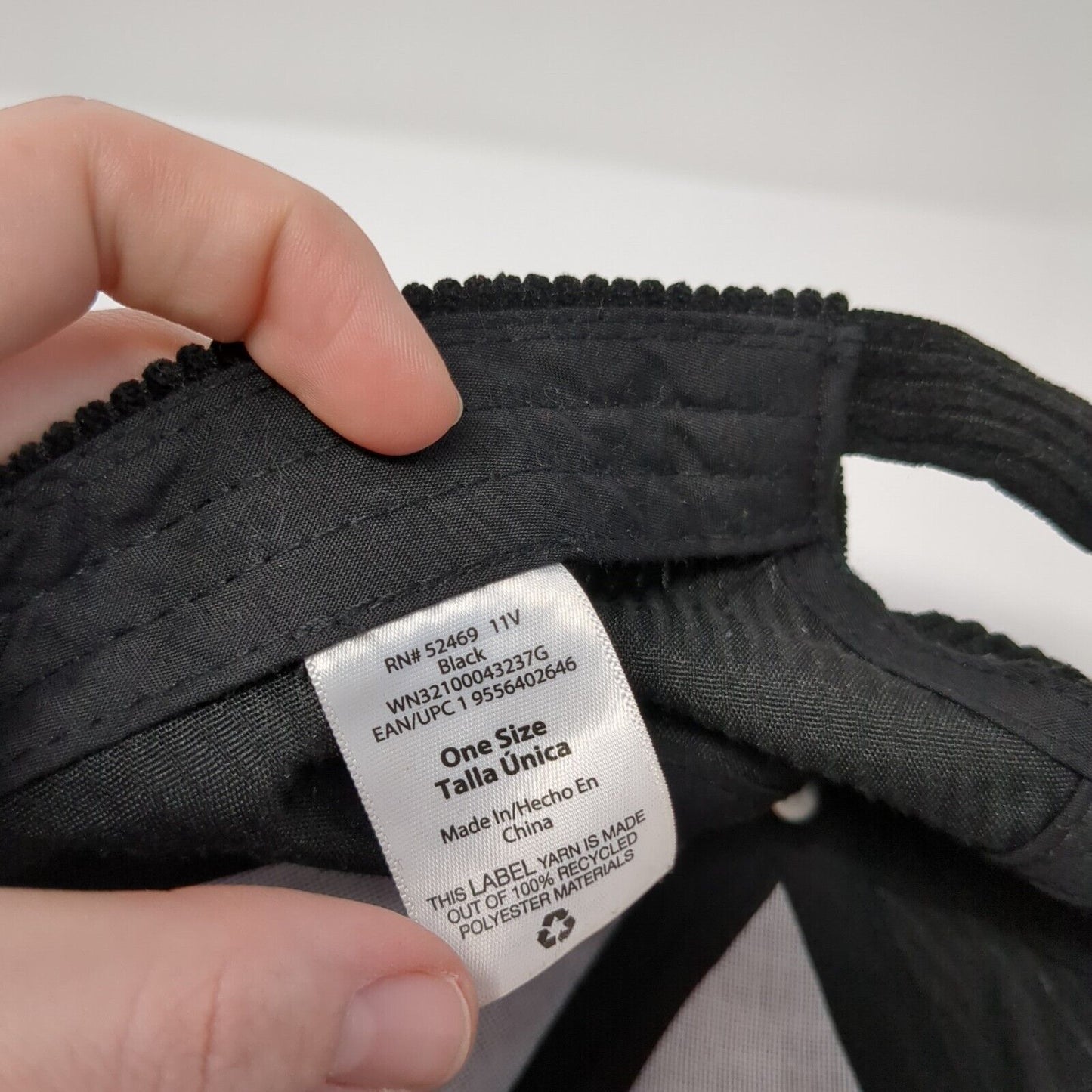 Unbranded Slideback Hat Black One Size Solid Adjustable Blank Corduroy