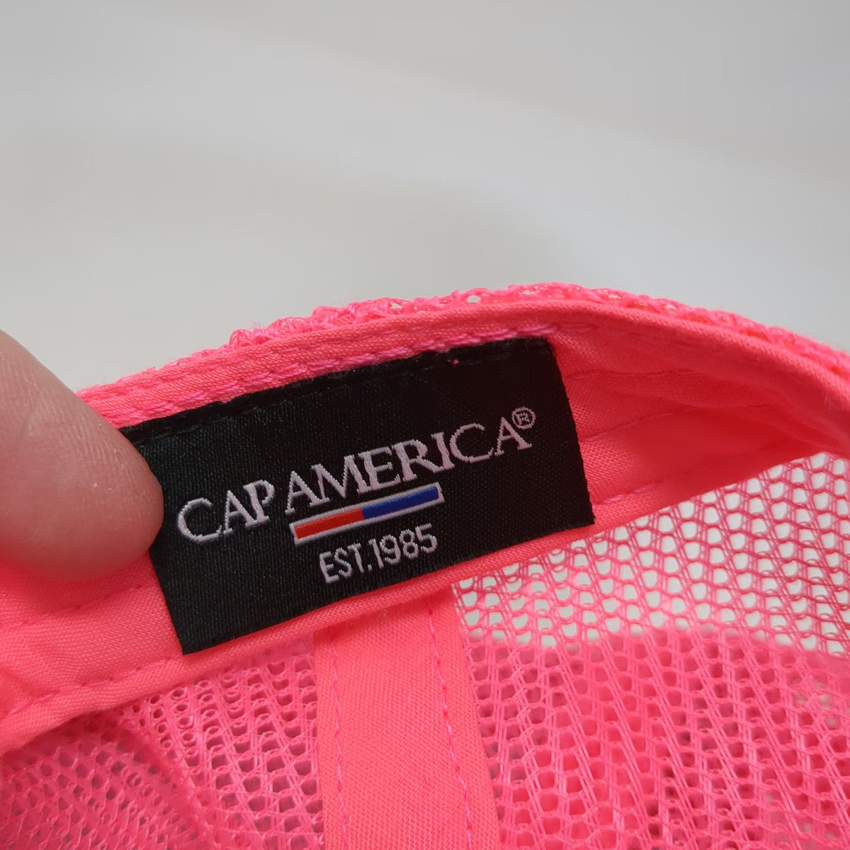 Cap America Trucker Hat Gray Pink One Size Fossil Oregon Mercantile Company Mesh