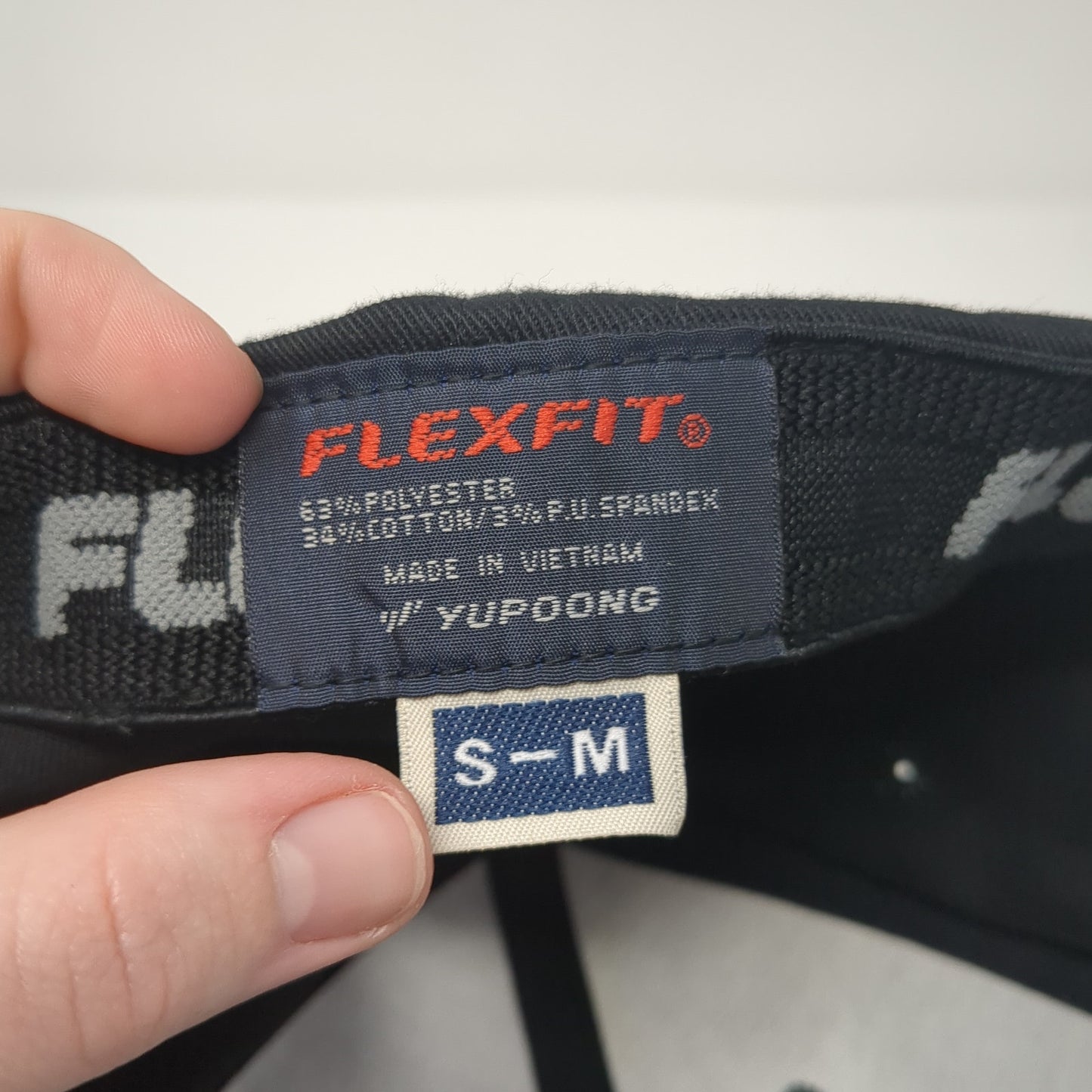 A-Core Fitted Hat Black Medium Embroidered Flexfit Yupoong Outdoor