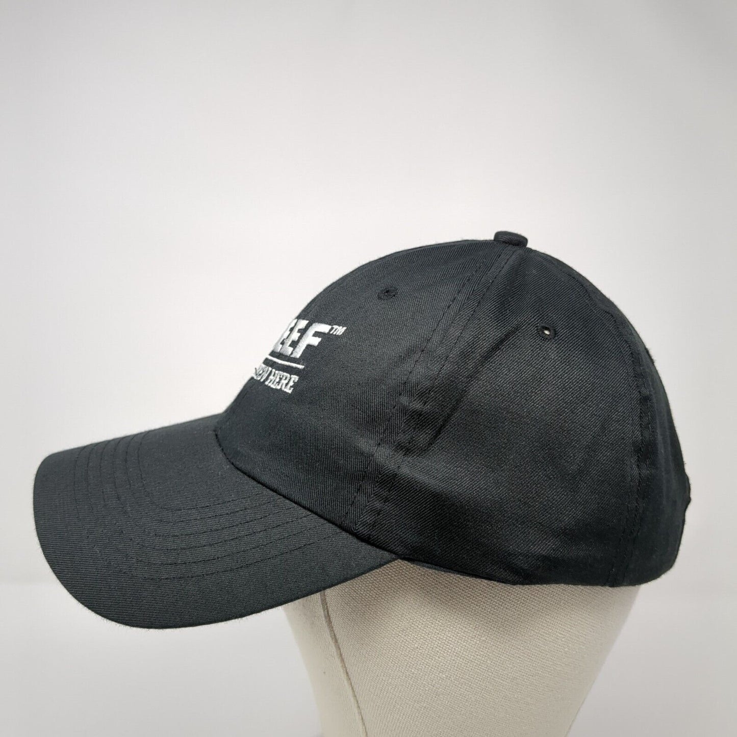 Beef Spoken Here Strapback Hat Black One Size Adjustable Embroidered