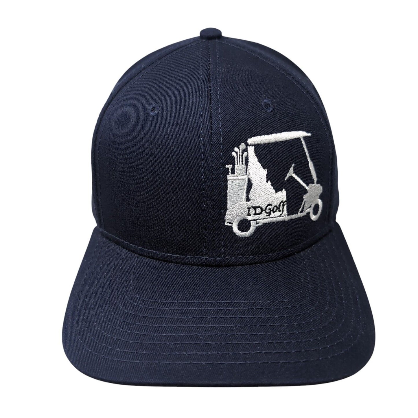 ID Golf Snapback Hat Blue OSFM Adjustable Embroidered Vented Holes 6 Panel Otto