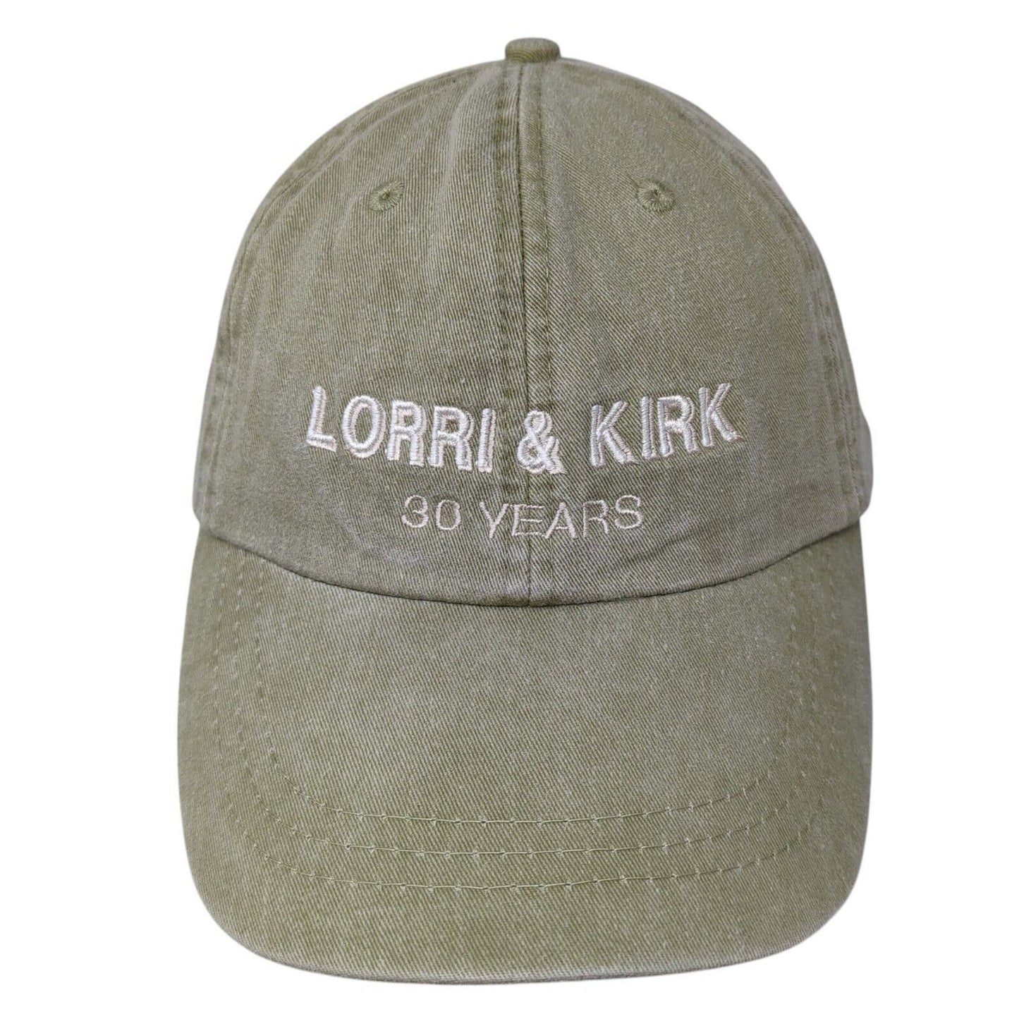 Lorri & Kirk 30 Years Slideback Hat Green One Size Leather Strap Adams