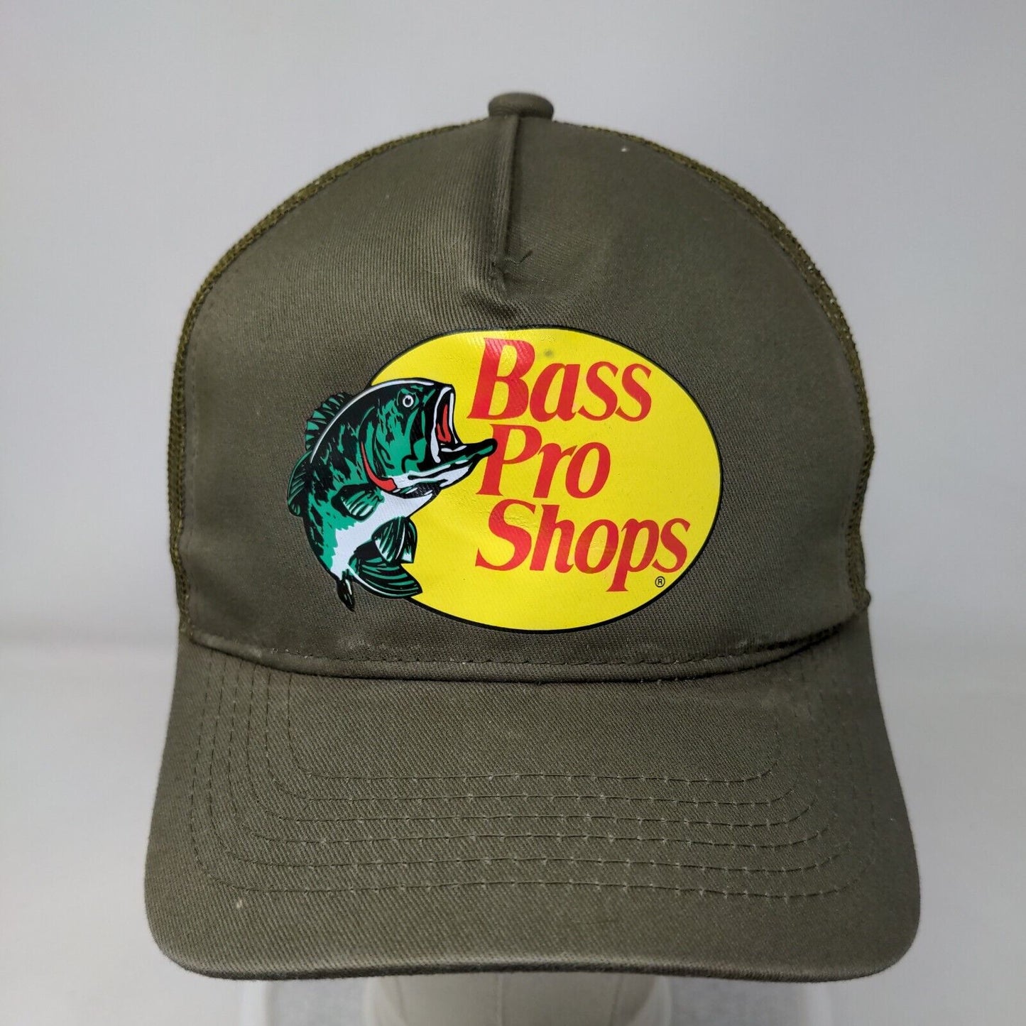 Bass Pro Shops Snapback Trucker Hat Brown OSFM Adjustable Mesh Back Gone Fishing