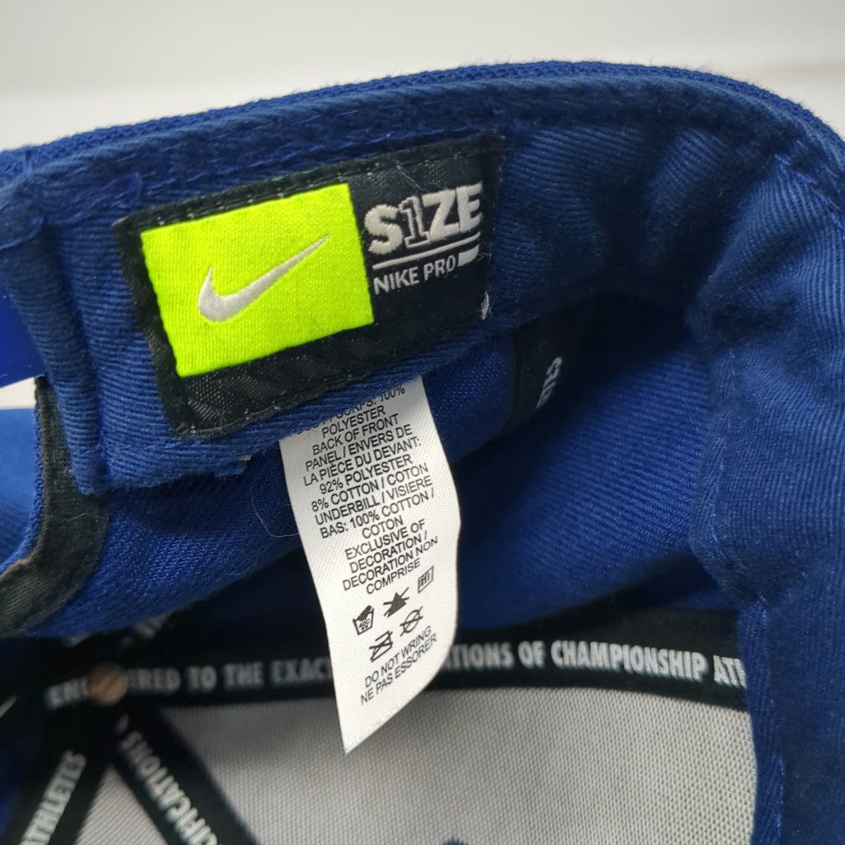 Nike Snapback Hat Blue One Size Air Swoosh Flat Brim Embroidered Athletic Sport