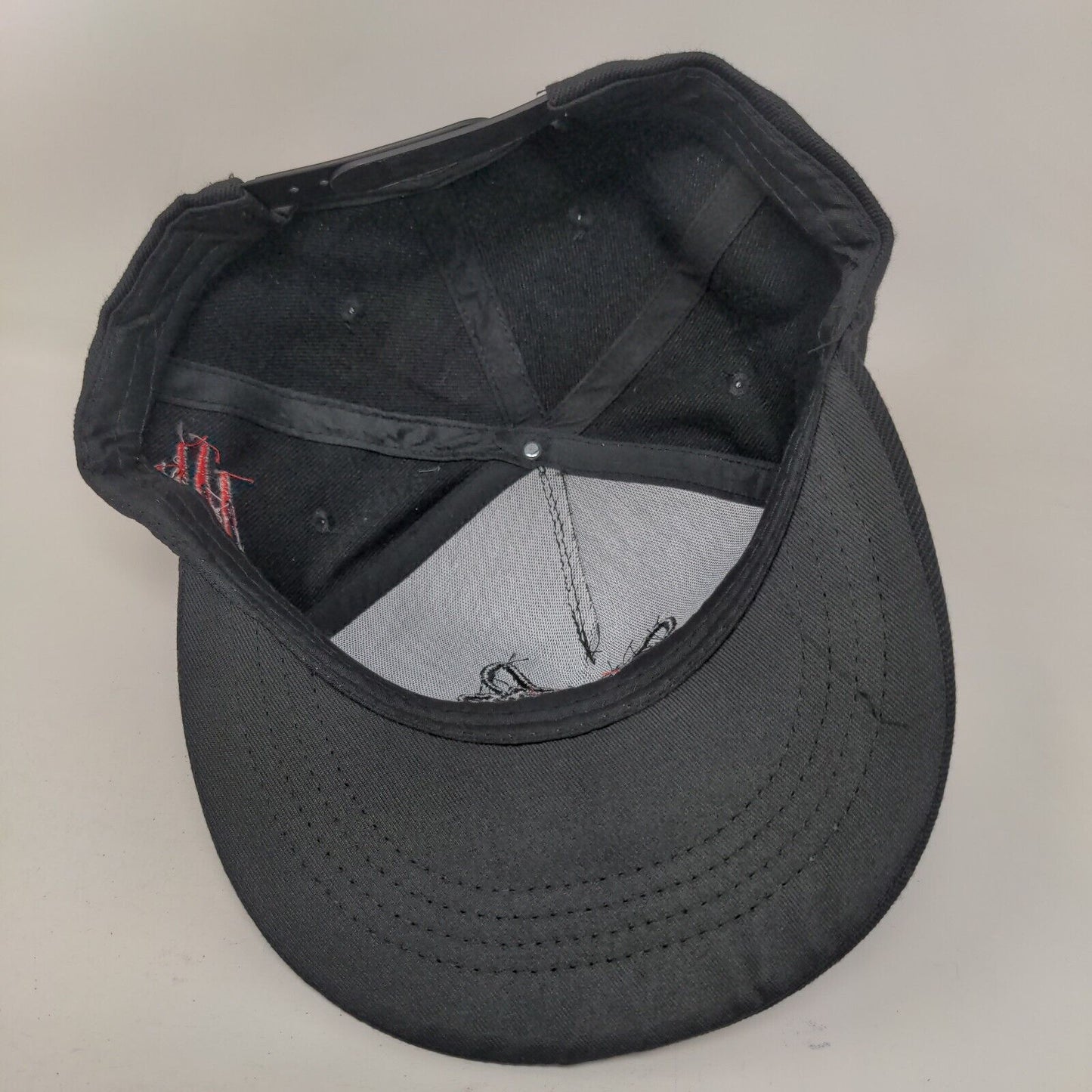 Black Tiger Snapback Hat Black One Size Embroidered Adjustable Red Eyes