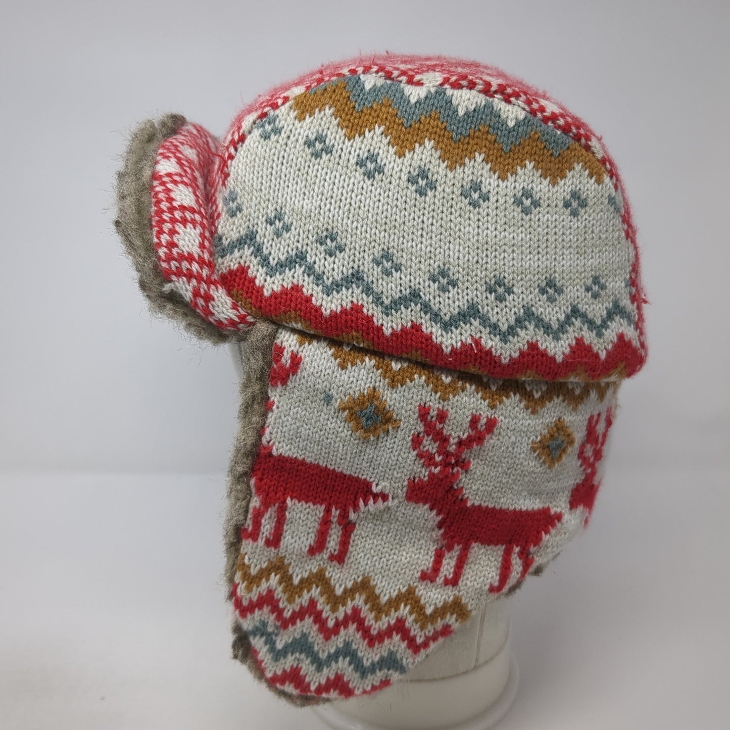 Arizona Trapper Hat Multicolor One Size Ear Flap Faux Fur Winter Fair Isle