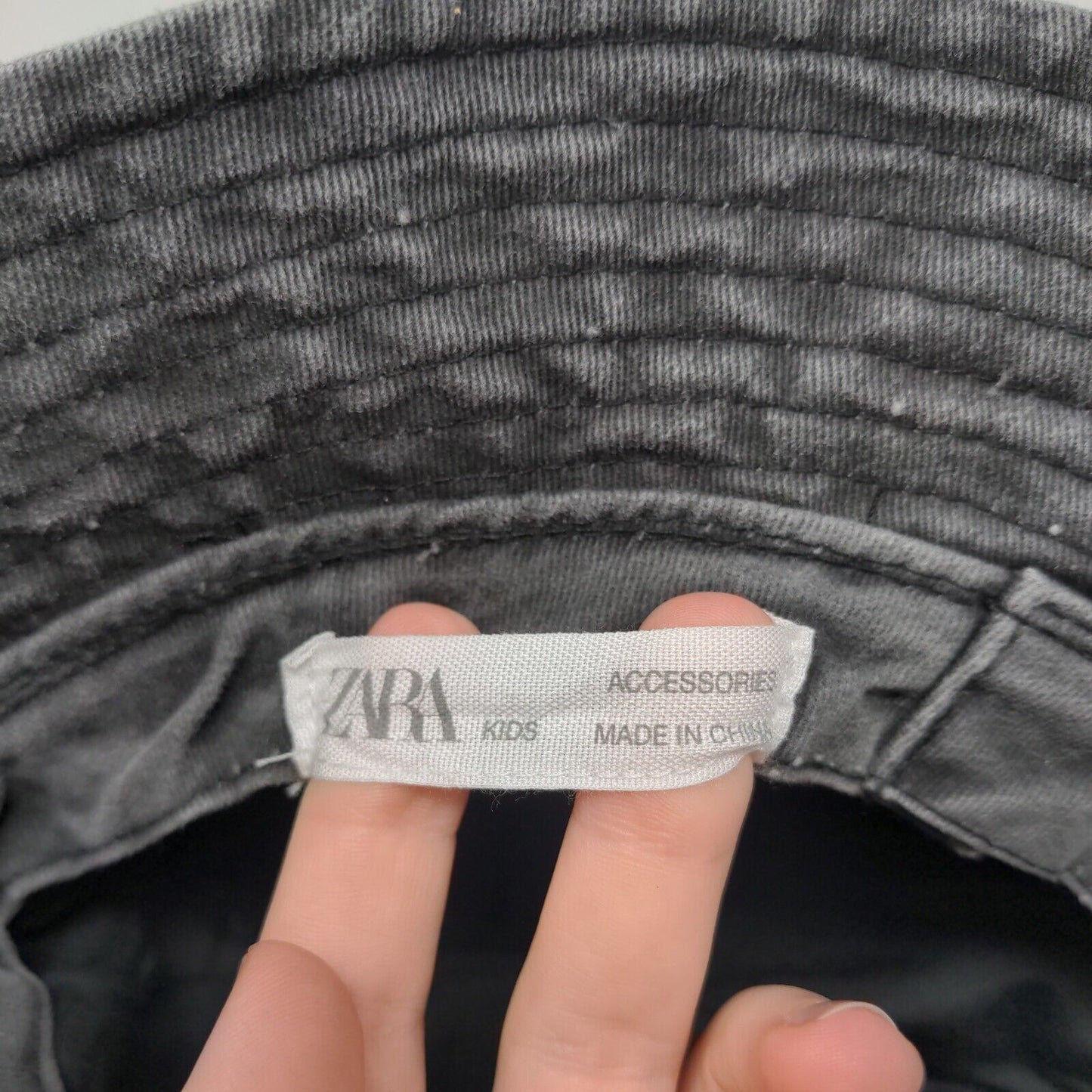 Zara Kids Bucket Hat Gray One Size Lightweight Outdoor Cap Blank
