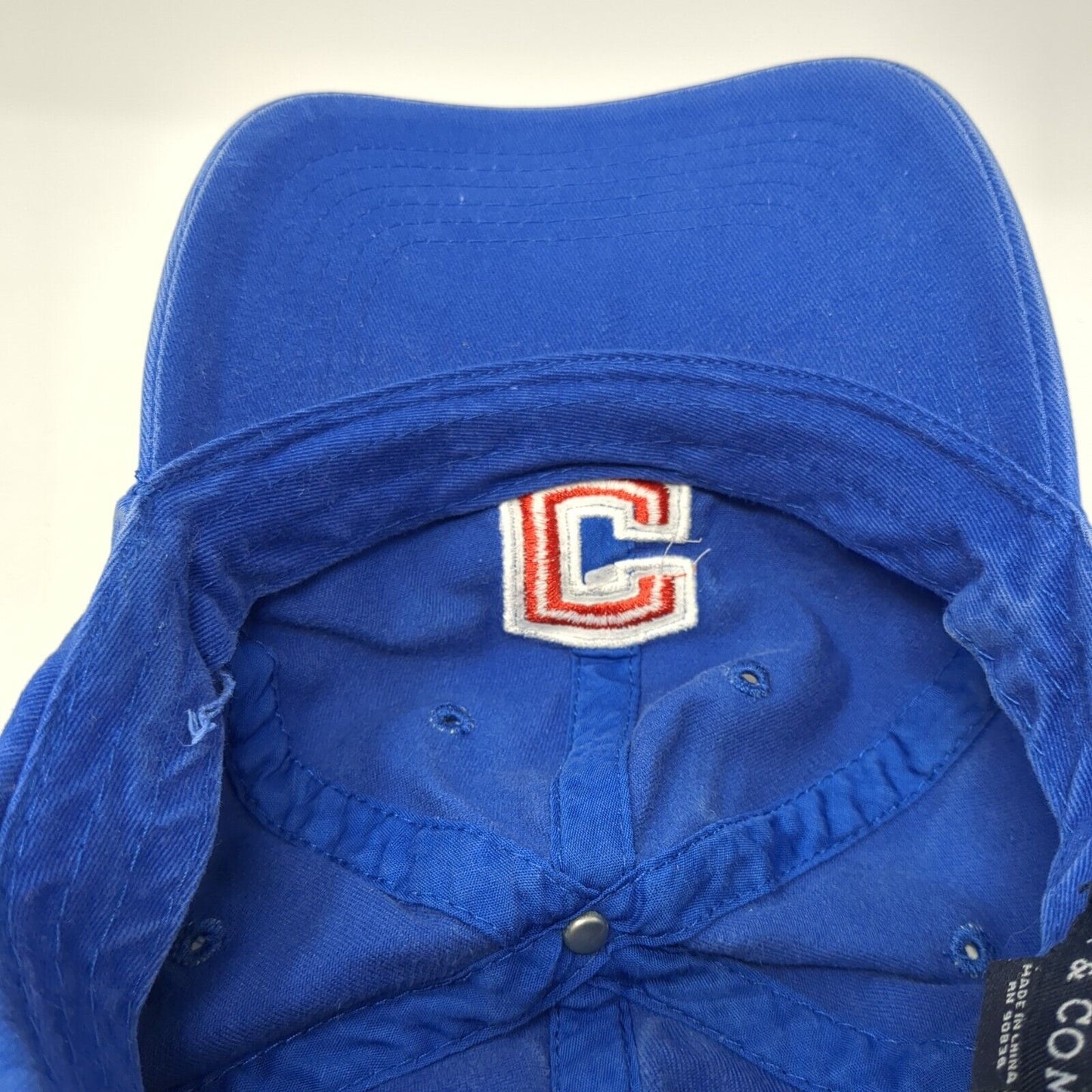 Letter C Slideback Hat Blue One Size Adjustable Embroidered Port & Company