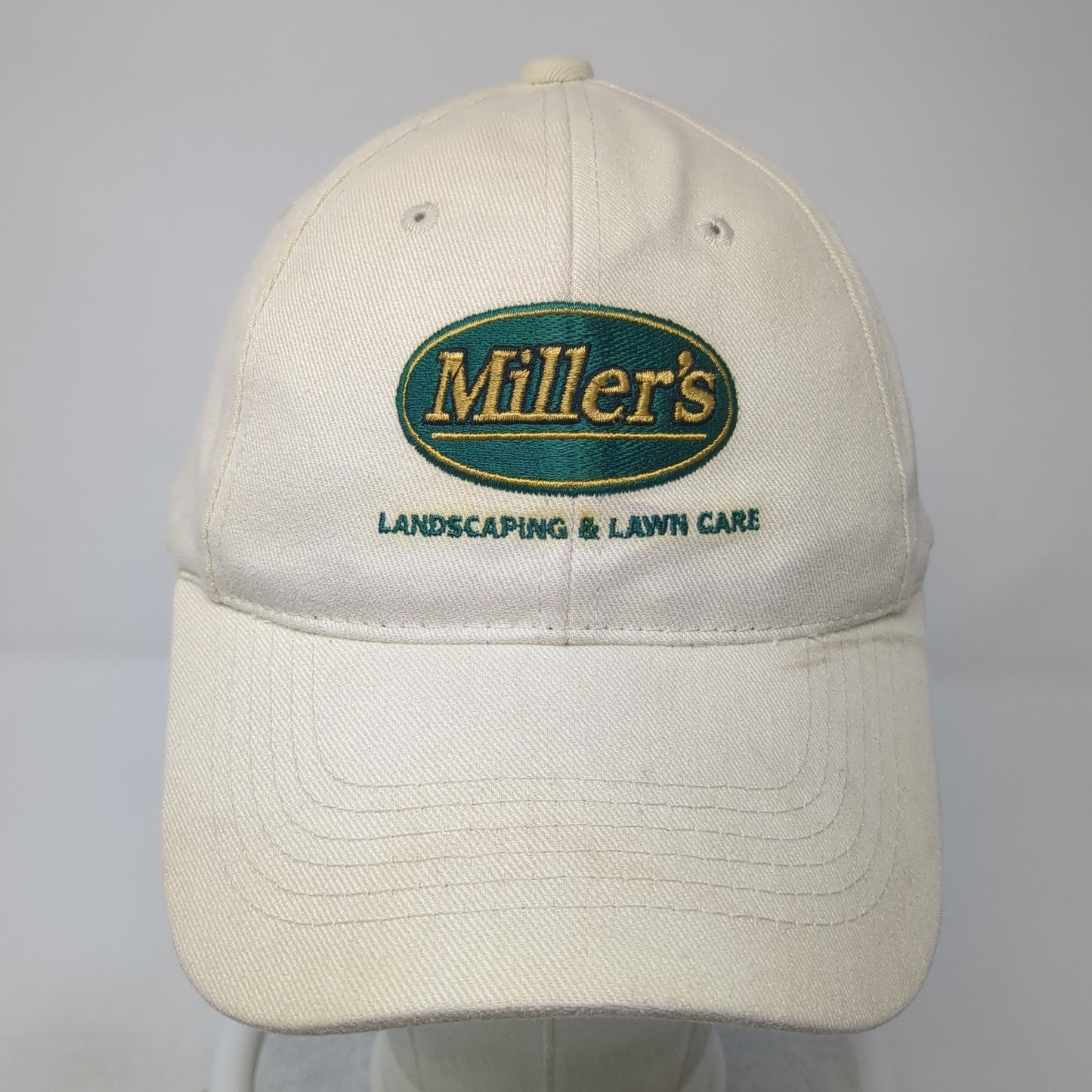 Miller's Landscaping & Lawn Care Slideback Hat Beige One Size Sportsman