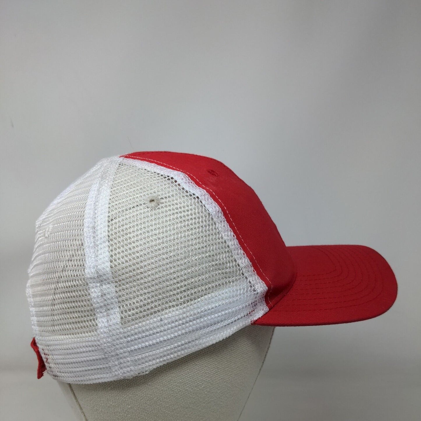 American Red Cross Strapback Trucker Hat Red OSFA Embroidered Mesh Back Vitronic
