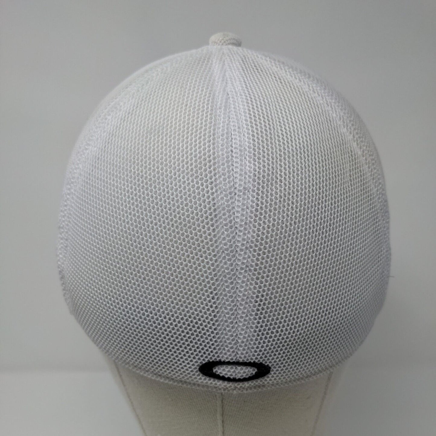 Oakley Silicon Bark Fitted Trucker Hat White S/M Striped Mesh Back
