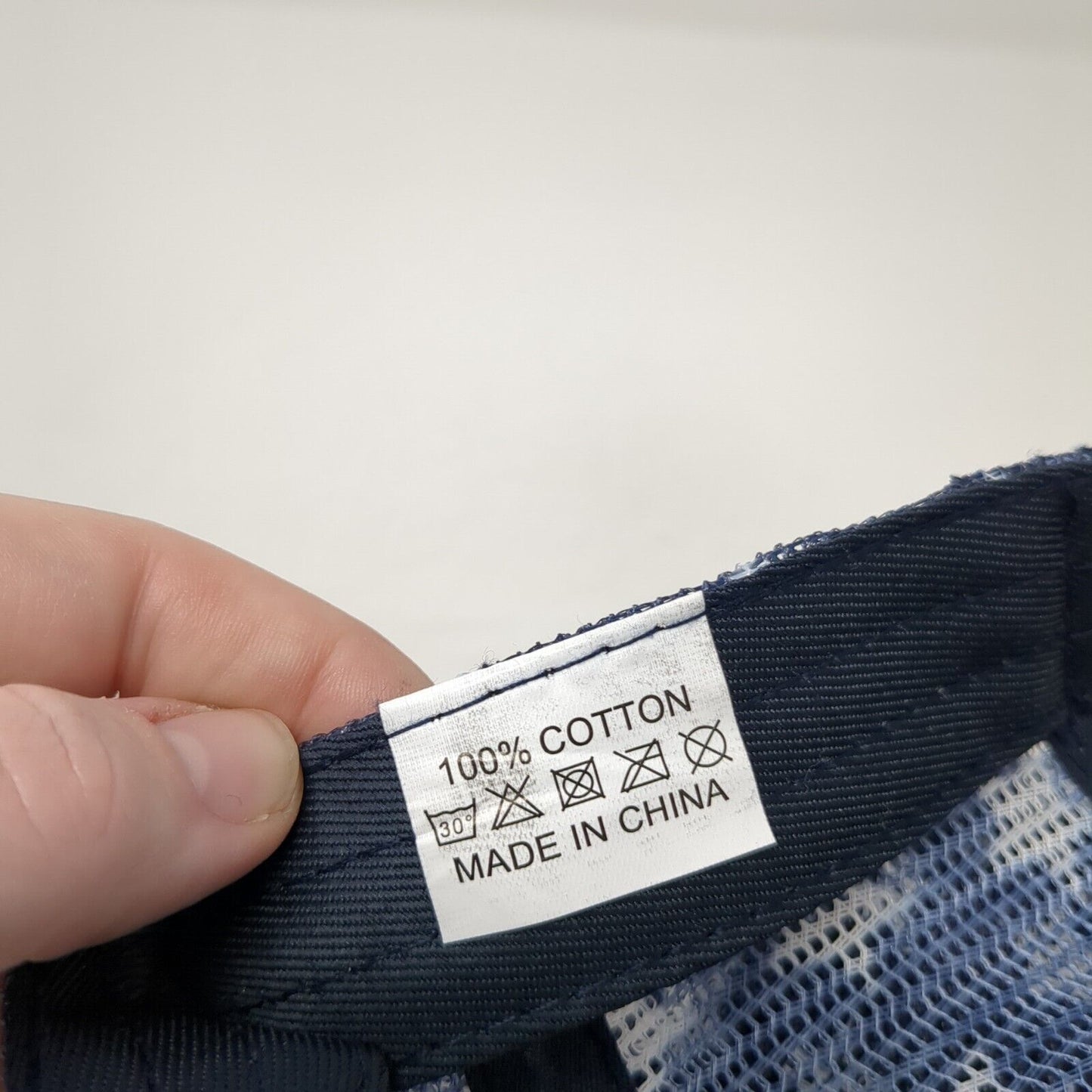 USA Strapback Trucker Hat Blue OS Adjustable Patriotic Distressed Mesh Back