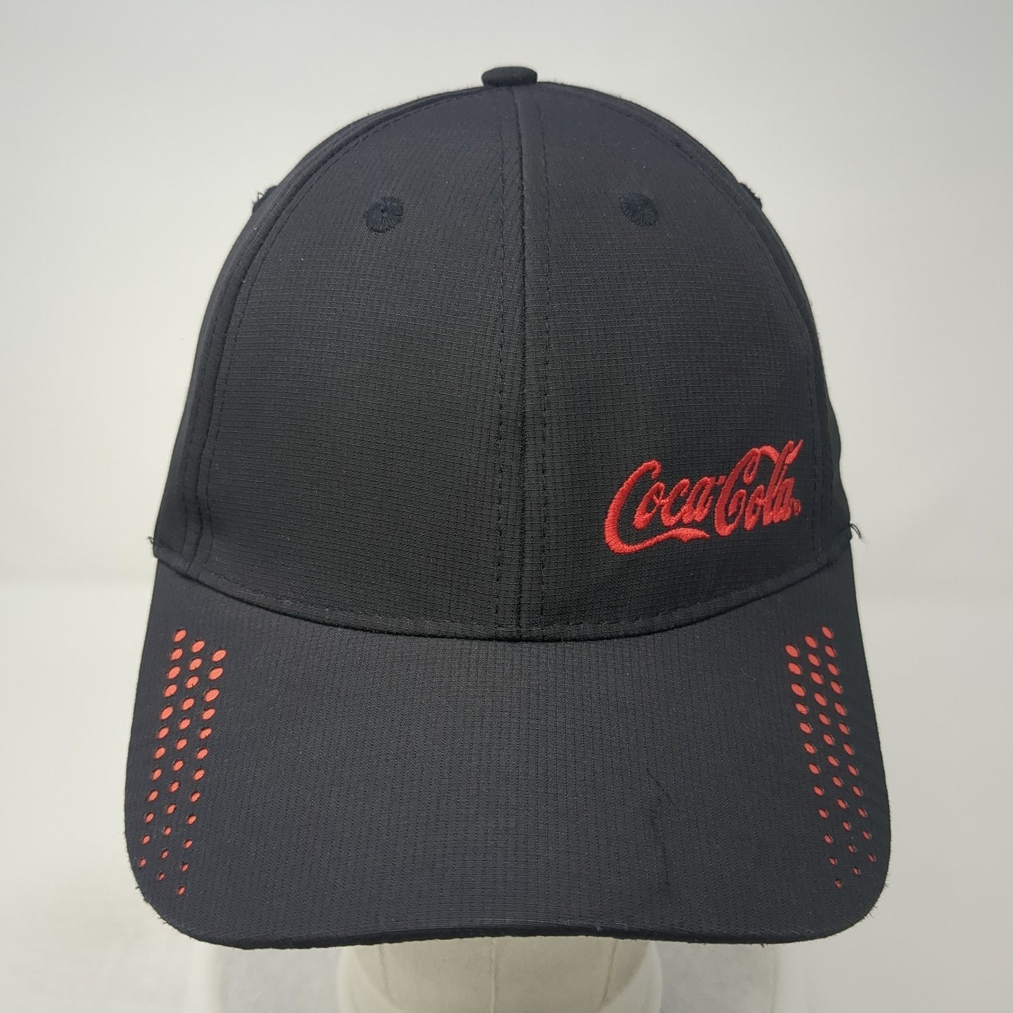 Coca-Cola Strapback Baseball Cap Black OS Adjustable Embroidered UV Coating