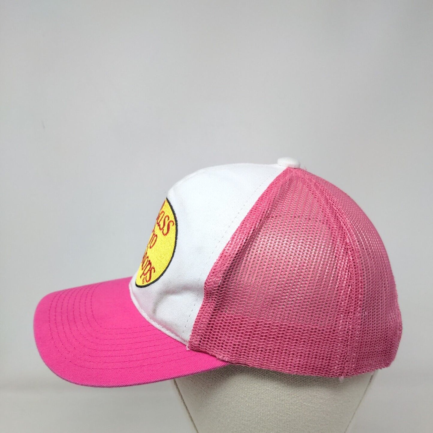 Bass Pro Shops Snapback Trucker Hat Pink OSFM Adjustable Mesh Back Gone Fishing