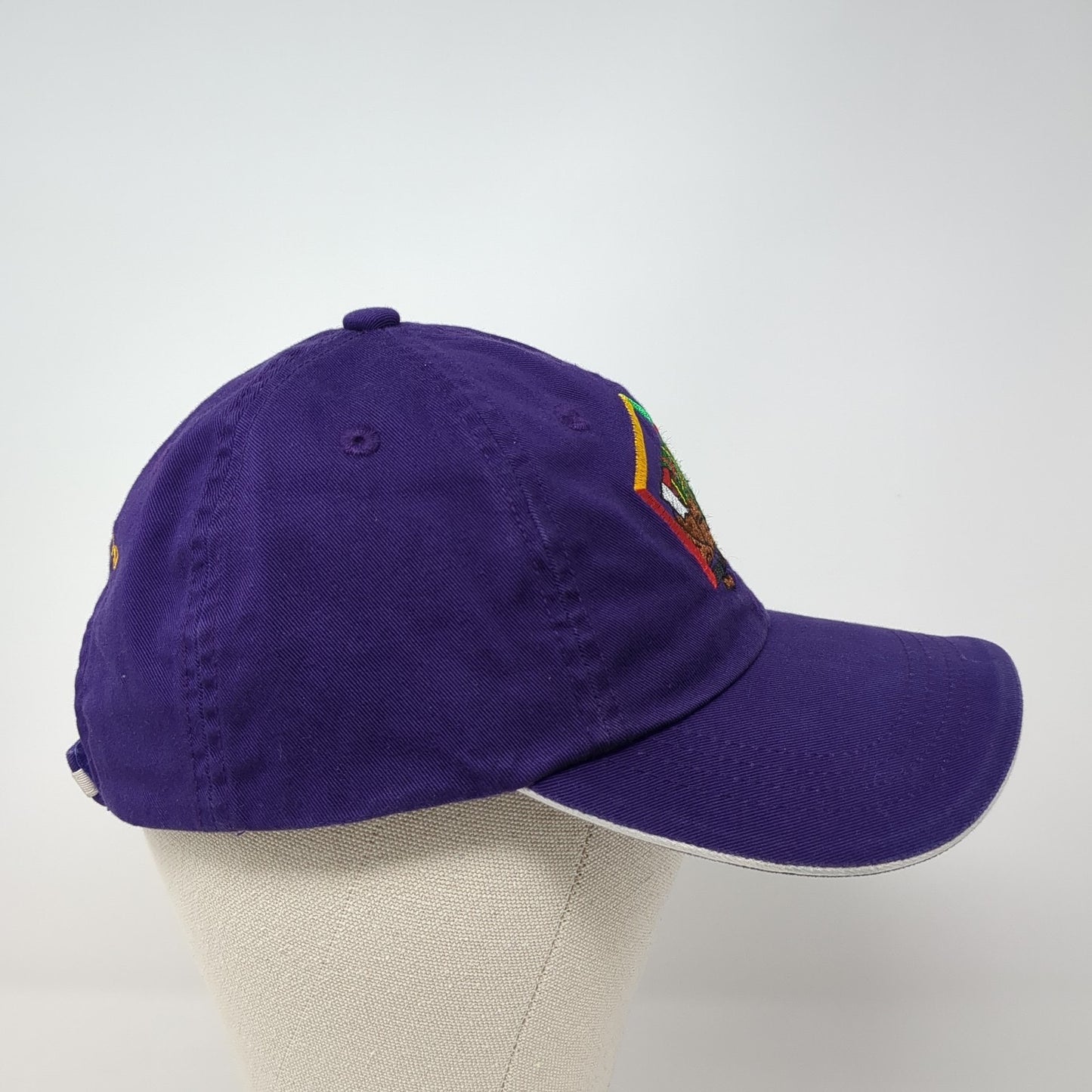 Port Authority Strapback Hat Purple One Size Embroidered Adjustable