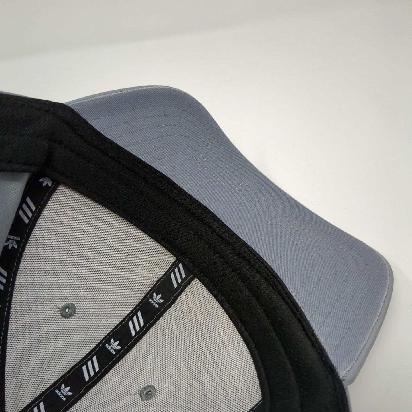 Adidas Trefoil Snapback Hat Gray One Size Solid Adjustable Perforated