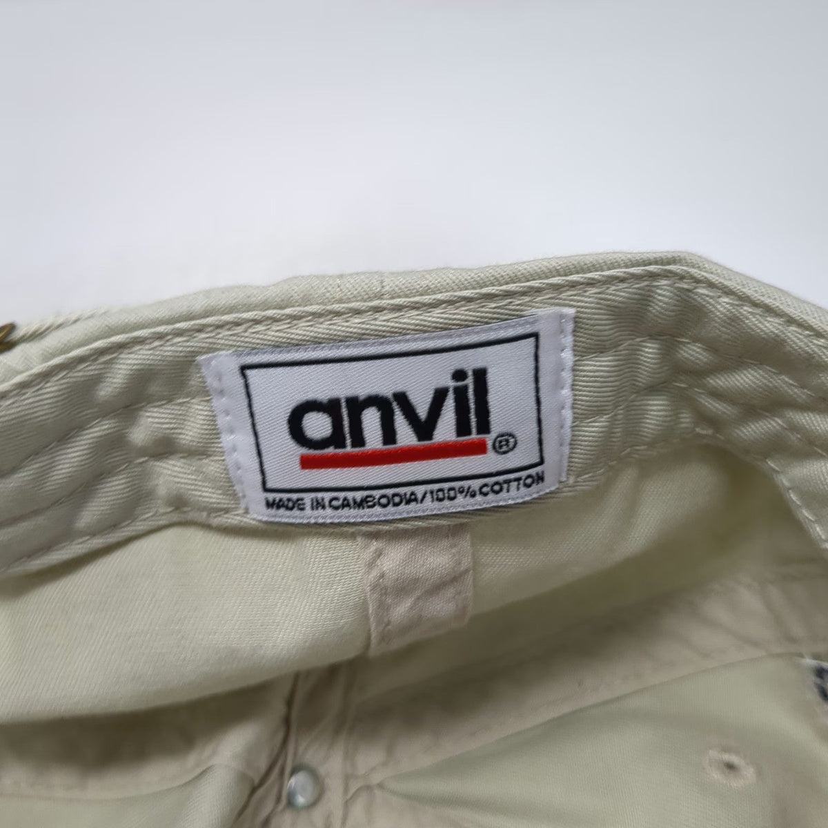 Anvil Baseball Cap Beige Blue One Size Lincoln Tunnel Challenge Hat Slideback