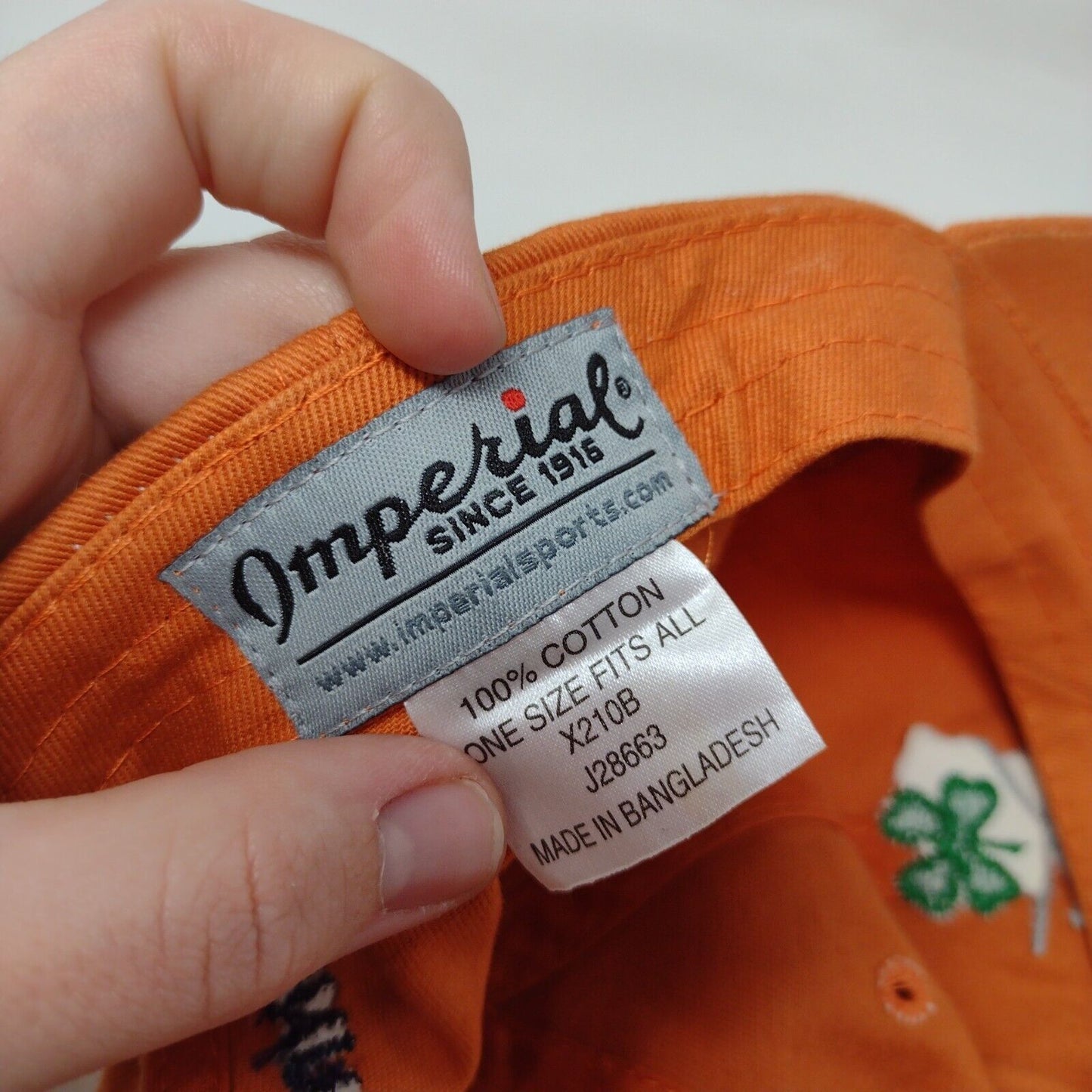 Sean Reilly TBI Fund Slideback Hat Orange OSFA Golf Clover Logo Embroidered